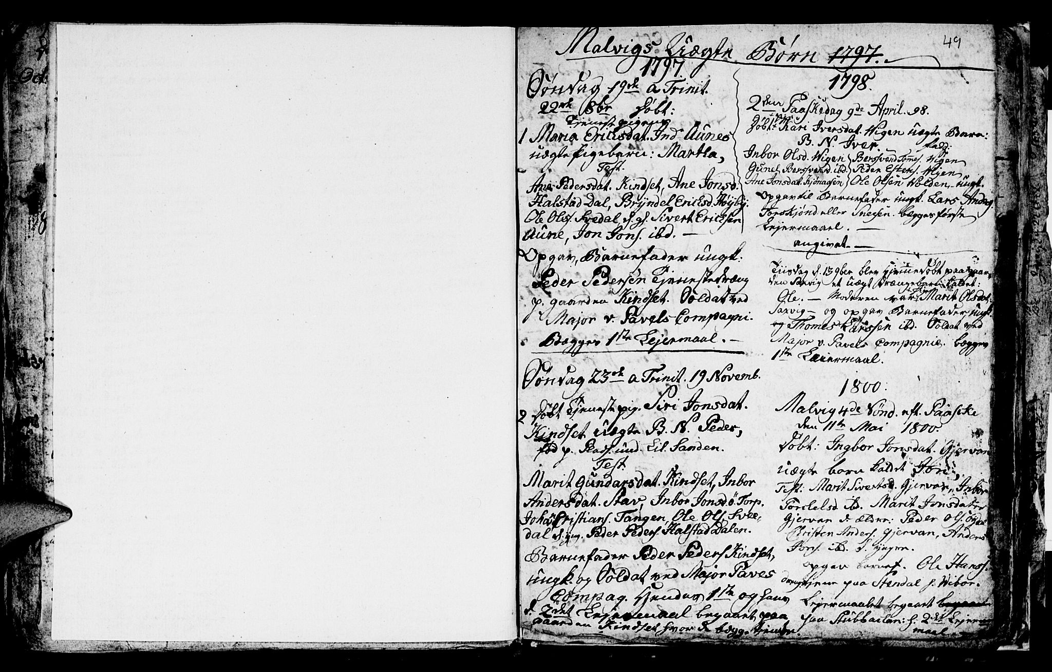 Ministerialprotokoller, klokkerbøker og fødselsregistre - Sør-Trøndelag, SAT/A-1456/616/L0419: Parish register (copy) no. 616C02, 1797-1816, p. 49