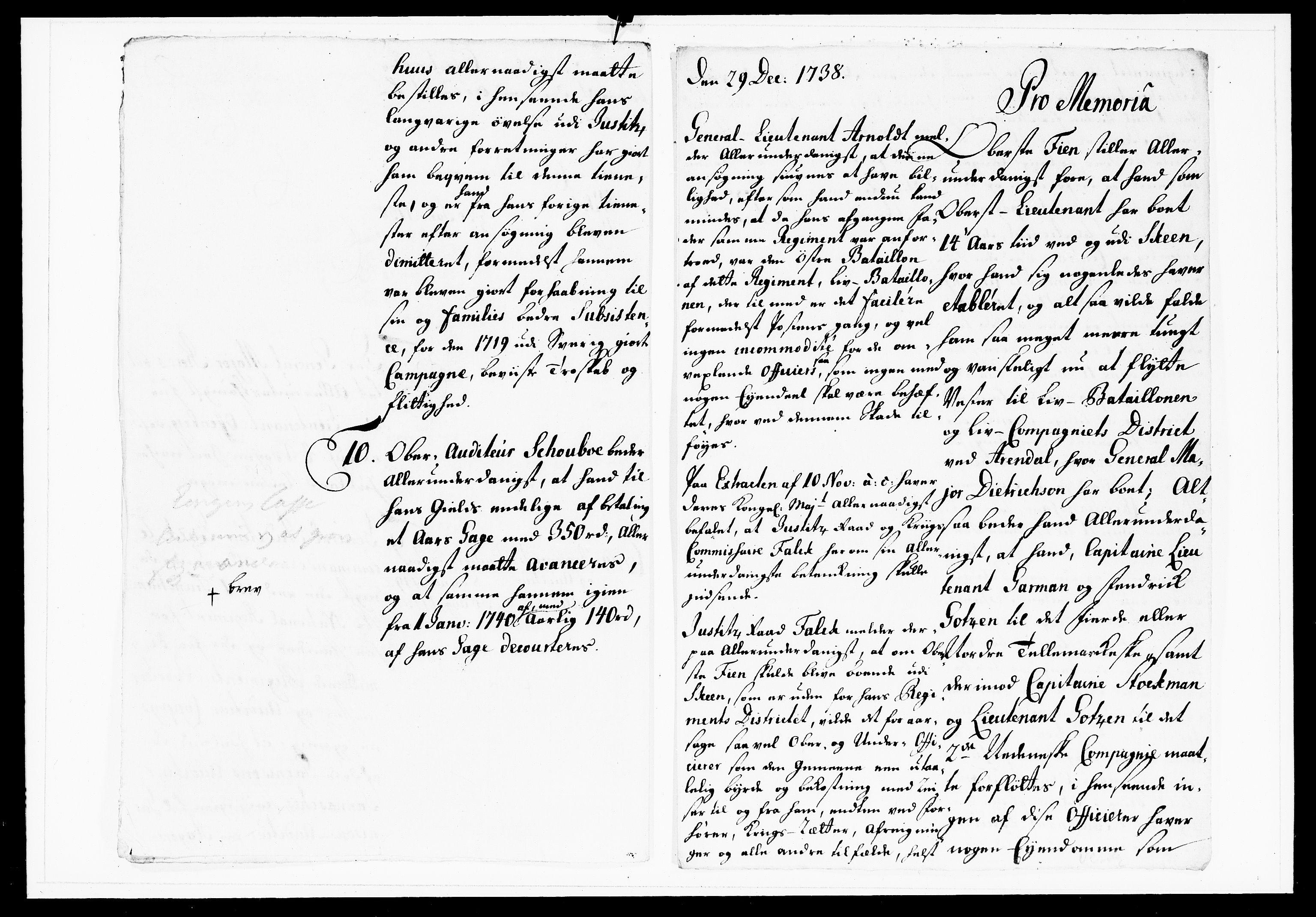 Krigskollegiet, Krigskancelliet, DRA/A-0006/-/1143-1150: Refererede sager, 1738, p. 576