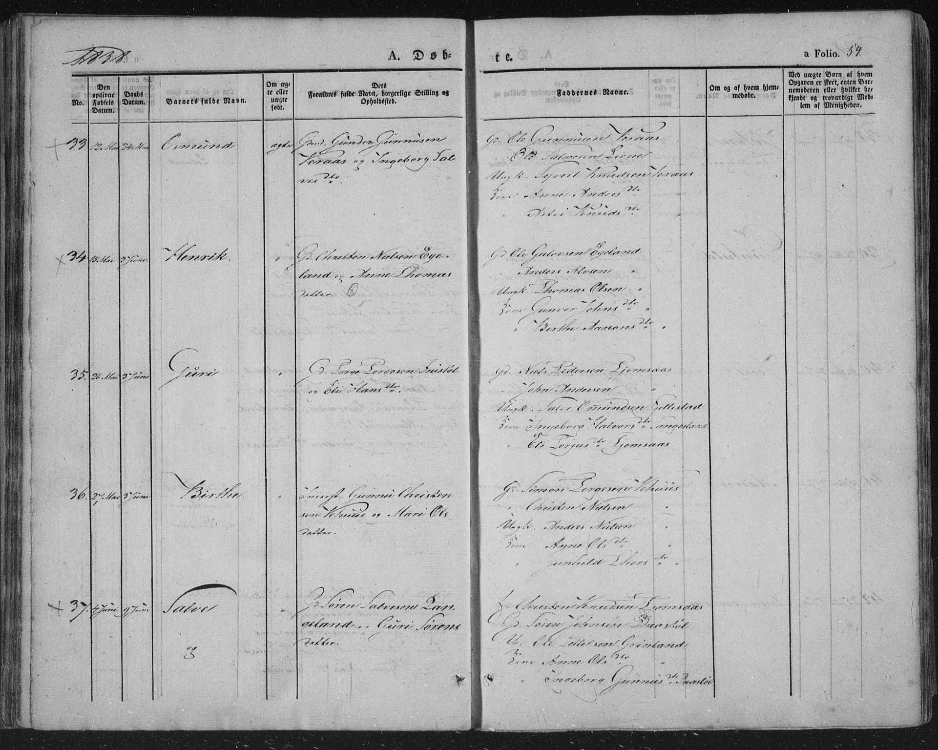 Vennesla sokneprestkontor, AV/SAK-1111-0045/Fa/Fac/L0004: Parish register (official) no. A 4, 1834-1855, p. 54