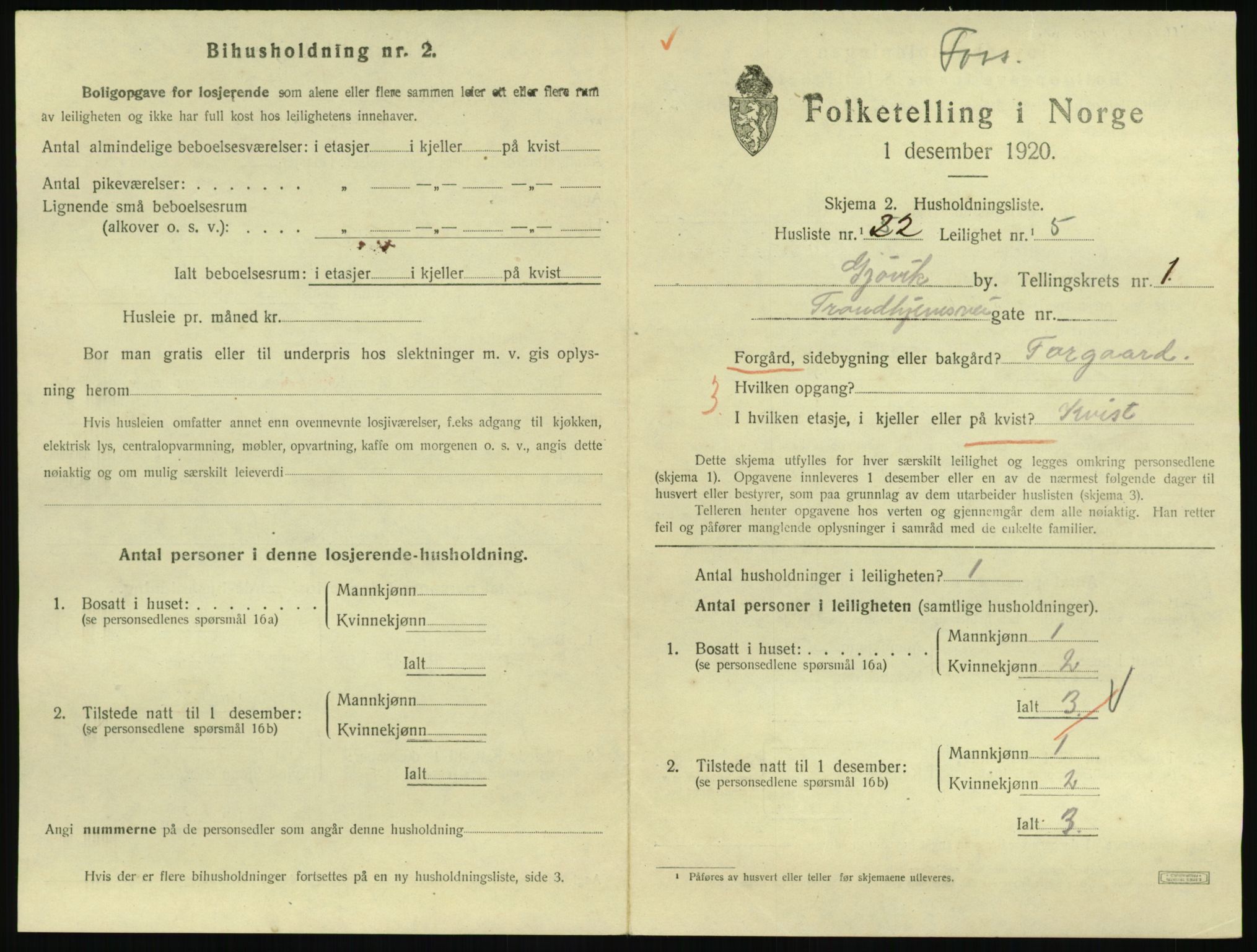SAH, 1920 census for Gjøvik, 1920, p. 800