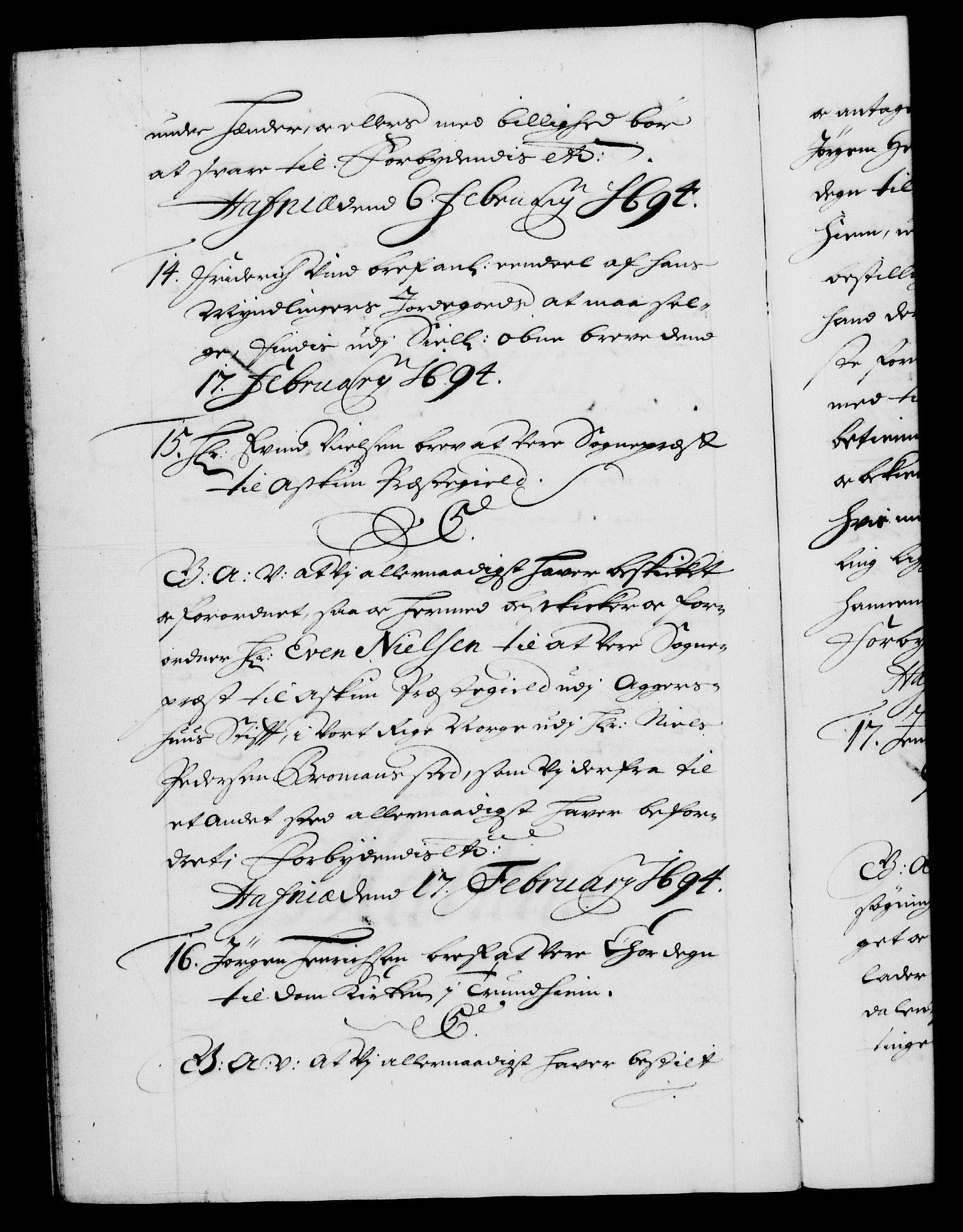 Danske Kanselli 1572-1799, AV/RA-EA-3023/F/Fc/Fca/Fcaa/L0016: Norske registre (mikrofilm), 1692-1697, p. 141b