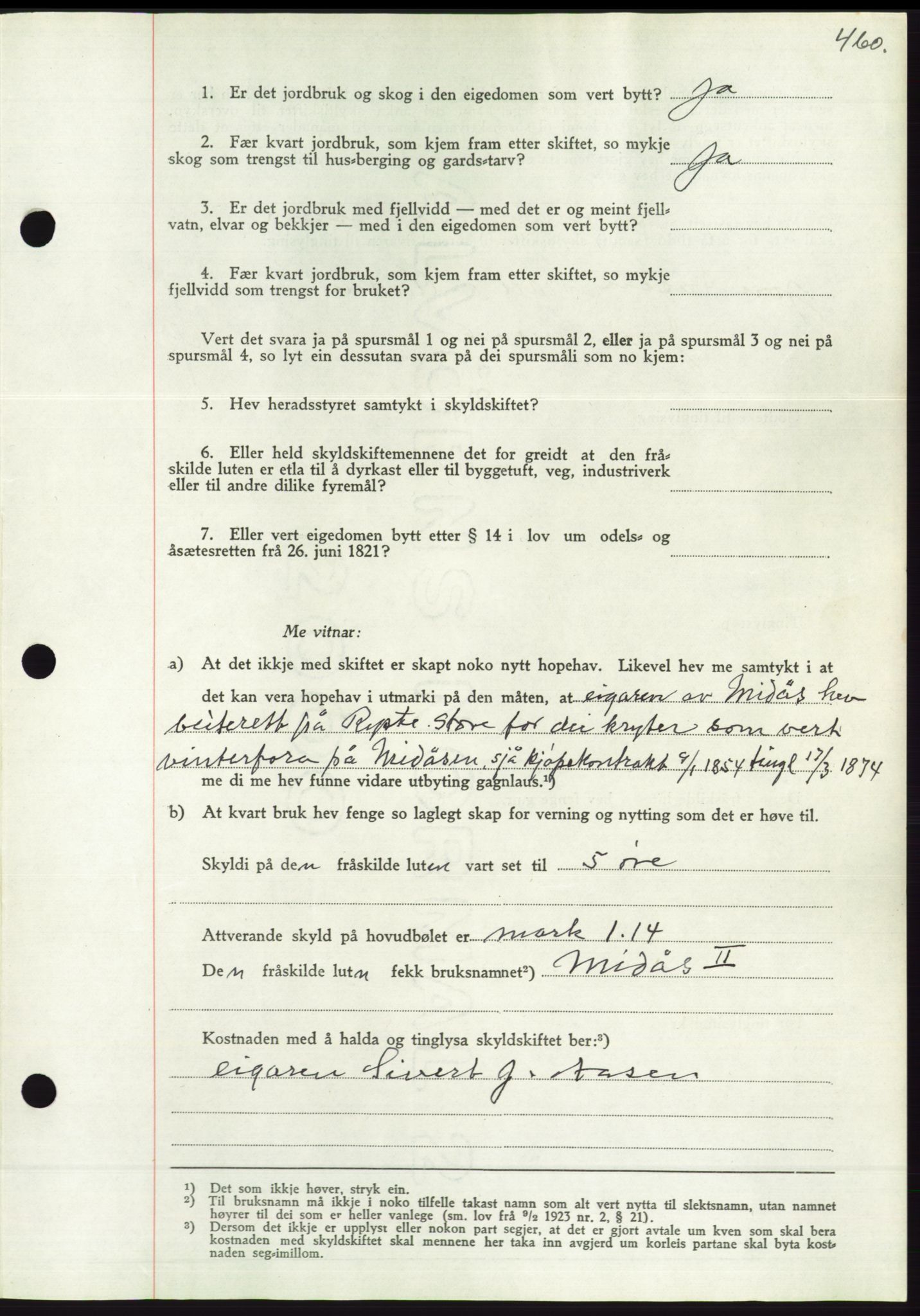 Søre Sunnmøre sorenskriveri, AV/SAT-A-4122/1/2/2C/L0062: Mortgage book no. 56, 1936-1937, Diary no: : 360/1937