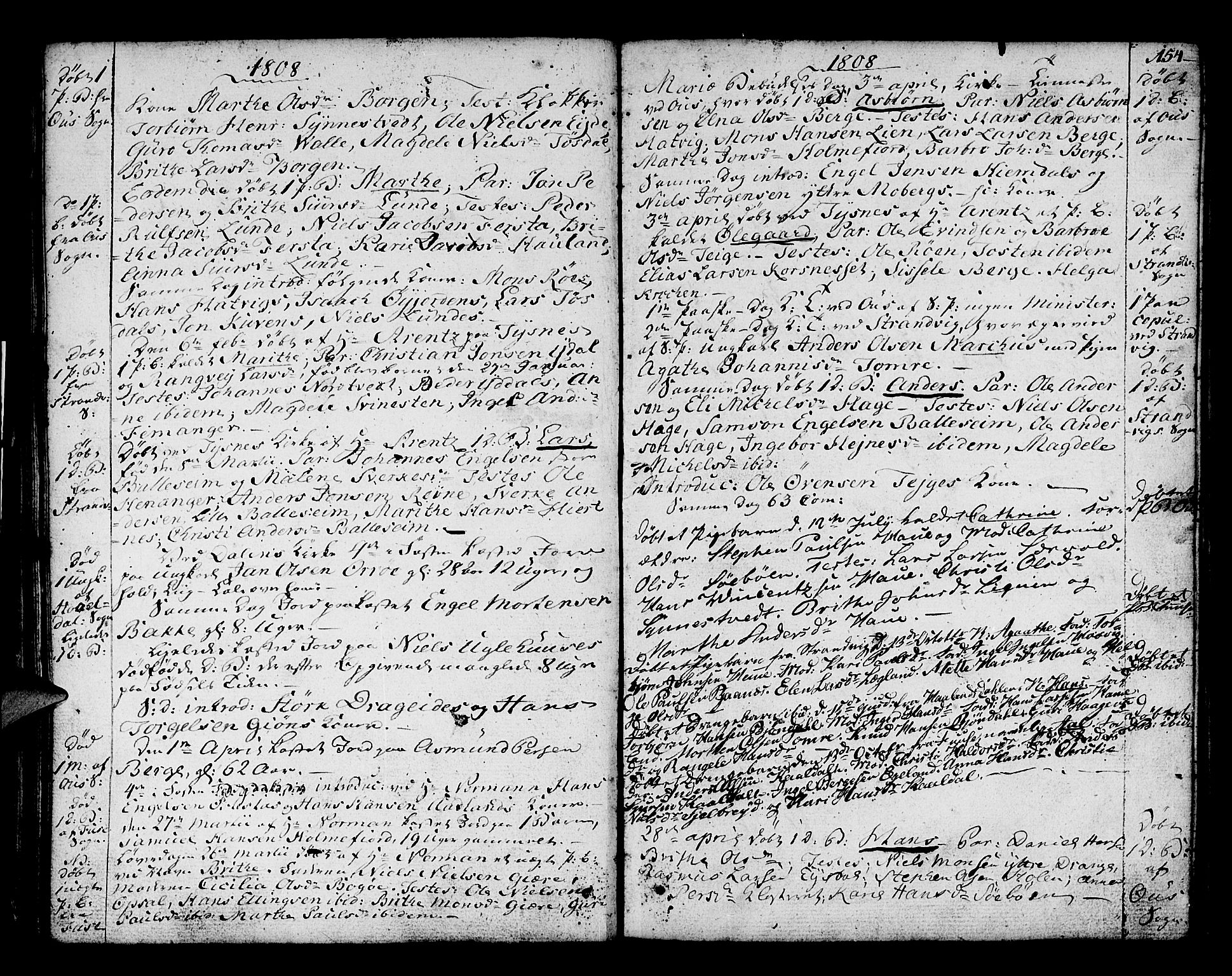 Os sokneprestembete, SAB/A-99929: Parish register (official) no. A 11, 1789-1815, p. 154