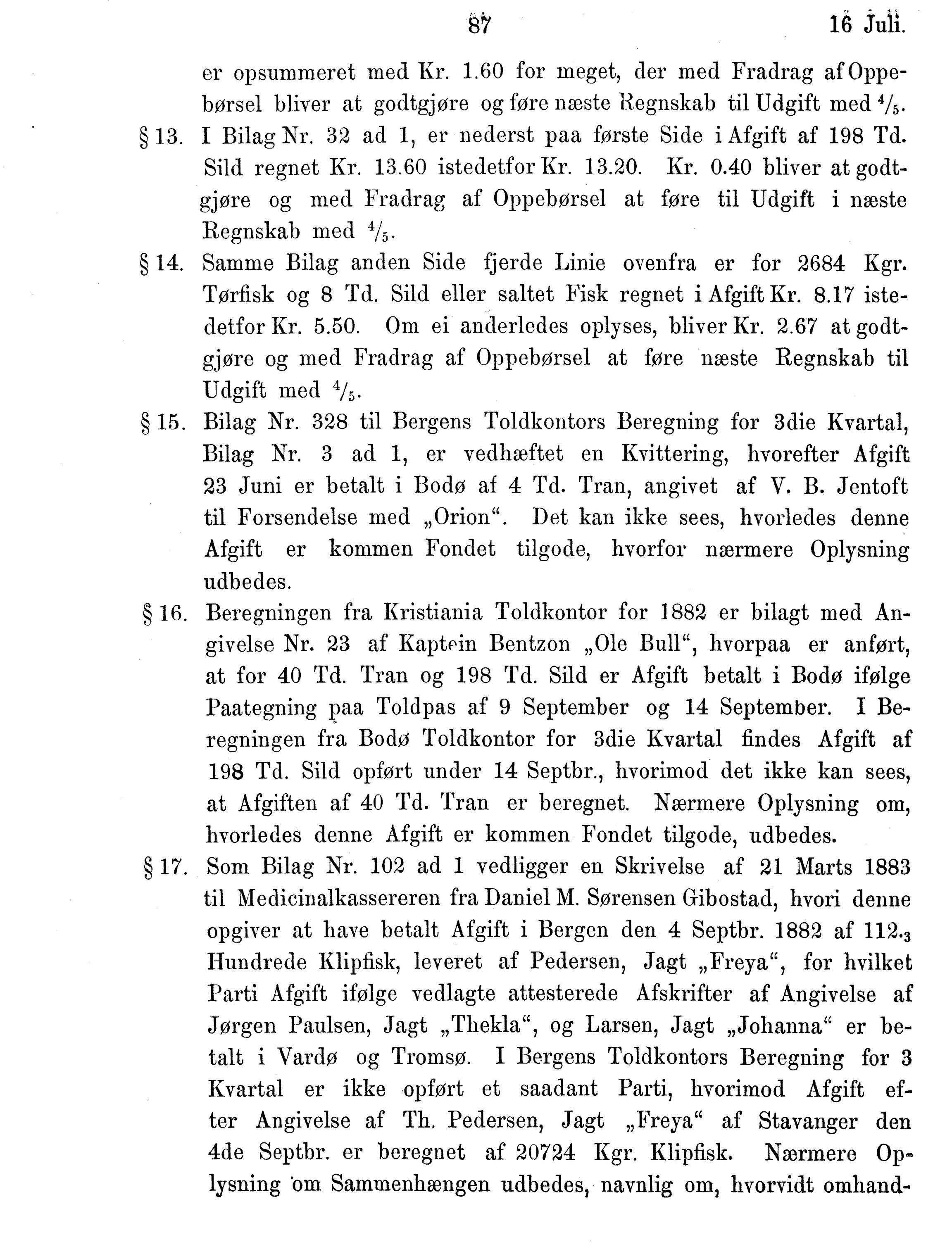 Nordland Fylkeskommune. Fylkestinget, AIN/NFK-17/176/A/Ac/L0014: Fylkestingsforhandlinger 1881-1885, 1881-1885