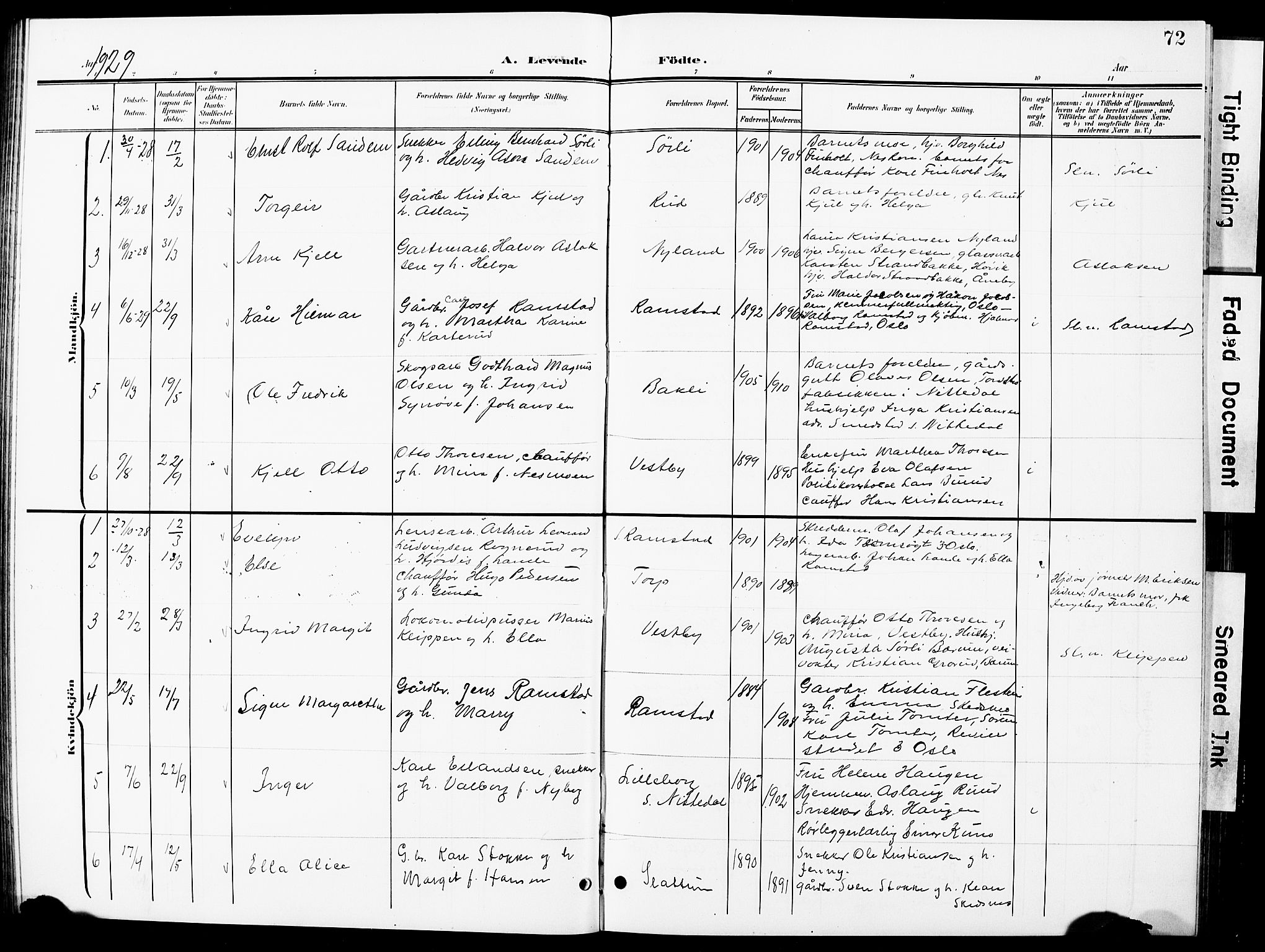 Nittedal prestekontor Kirkebøker, SAO/A-10365a/G/Ga/L0003: Parish register (copy) no. I 3, 1902-1929, p. 72