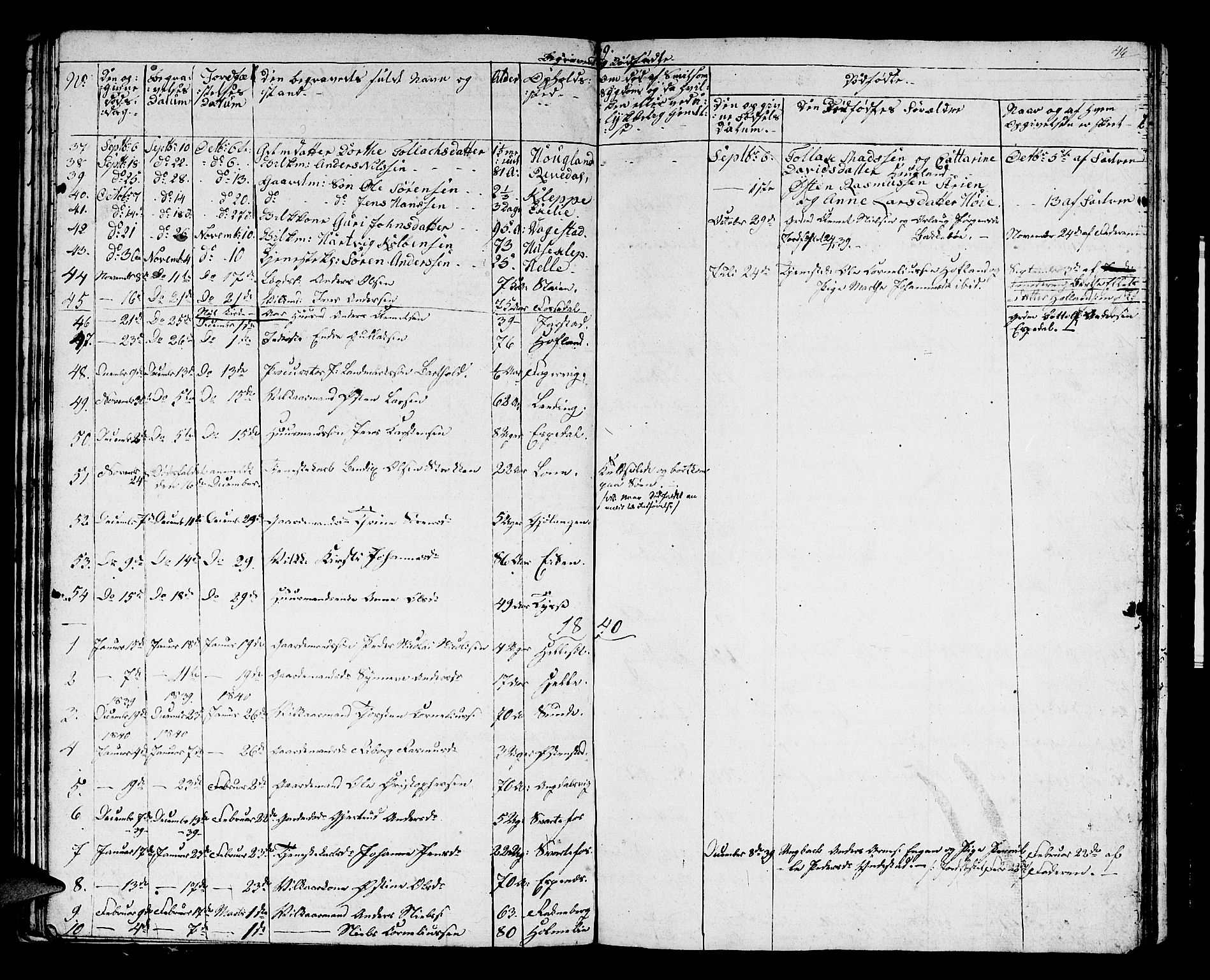 Fjaler sokneprestembete, SAB/A-79801/H/Hab/Haba/L0001: Parish register (copy) no. A 1, 1836-1846, p. 46