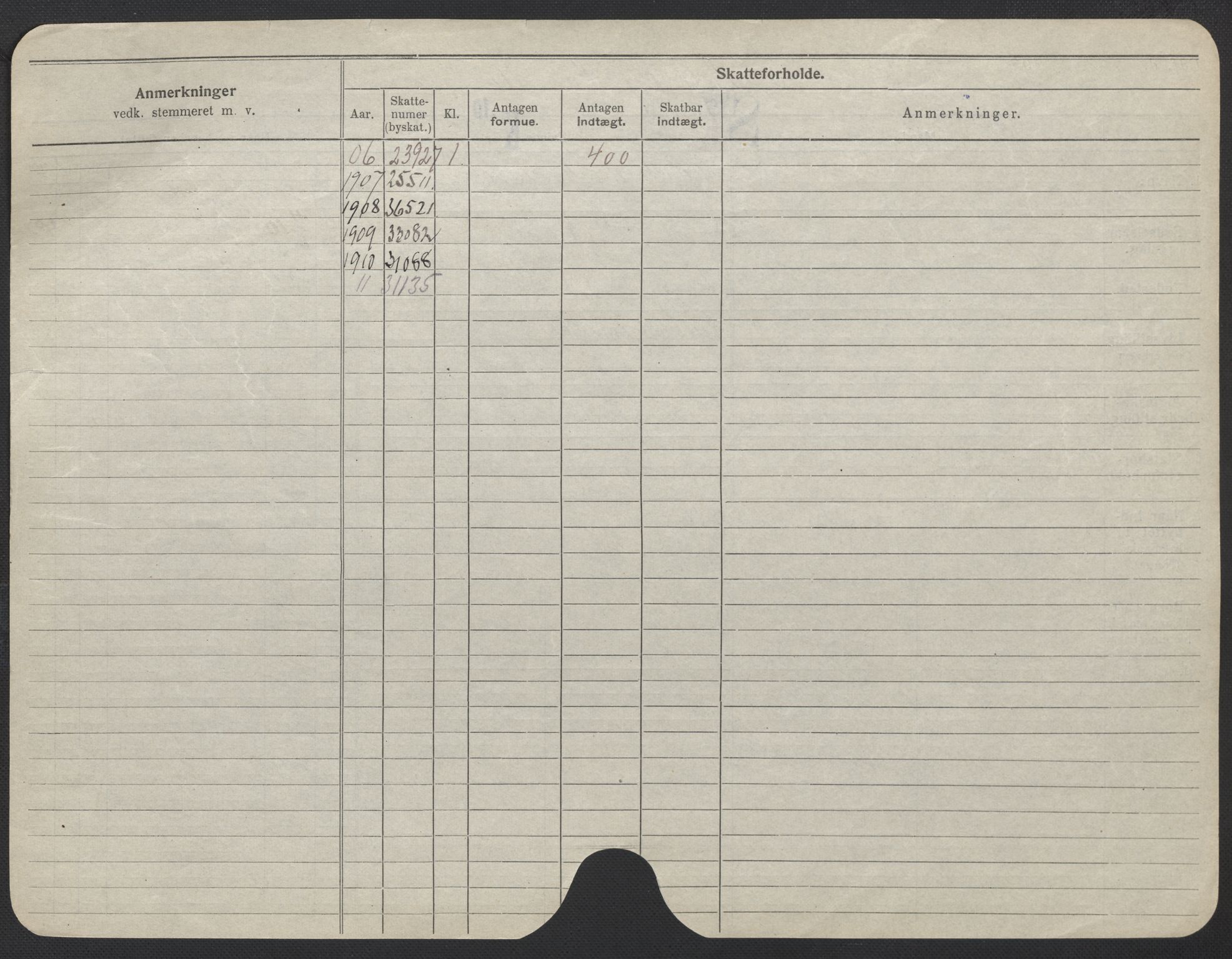 Oslo folkeregister, Registerkort, AV/SAO-A-11715/F/Fa/Fac/L0017: Kvinner, 1906-1914, p. 45b