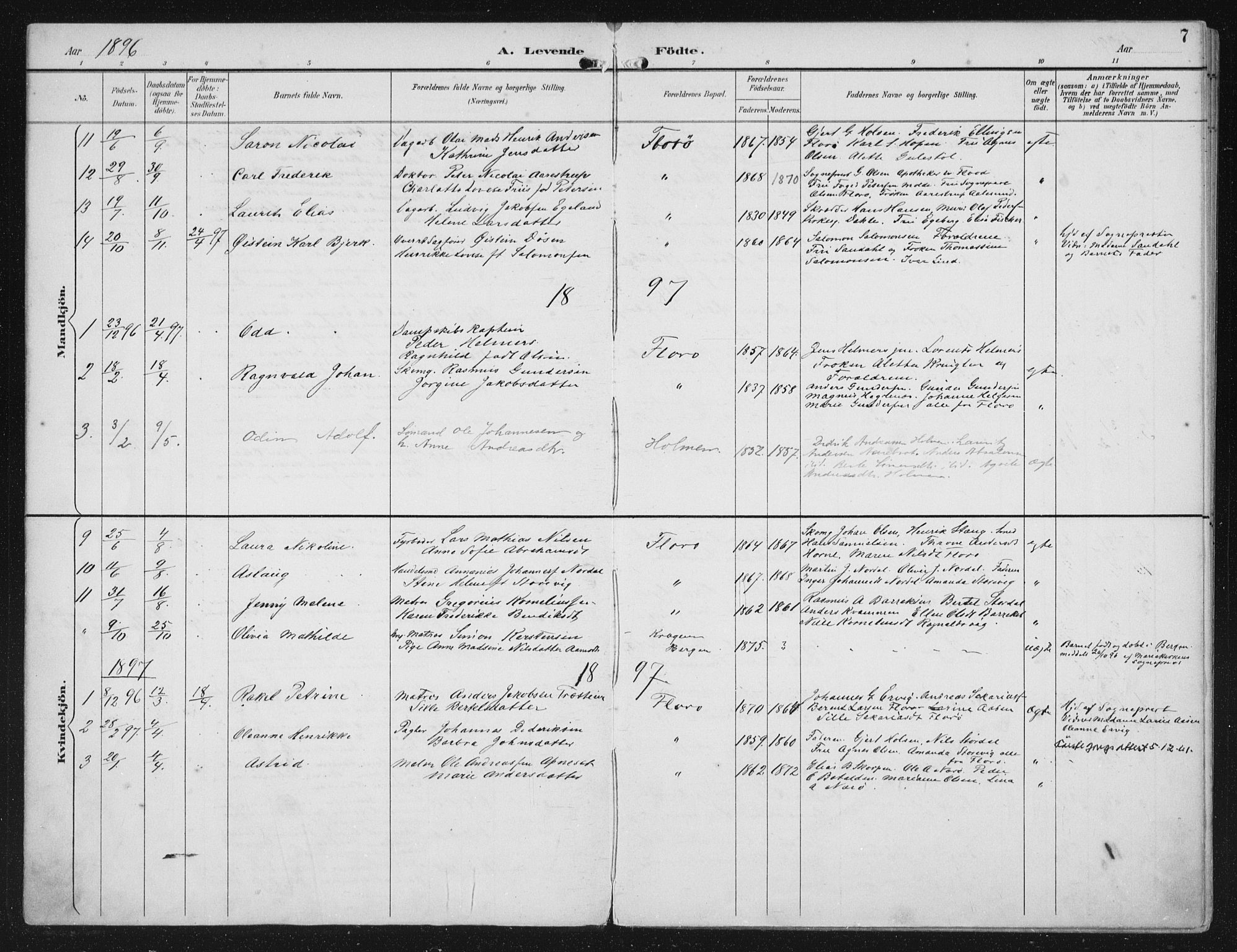 Kinn sokneprestembete, SAB/A-80801/H/Haa/Haac/L0002: Parish register (official) no. C 2, 1895-1916, p. 7