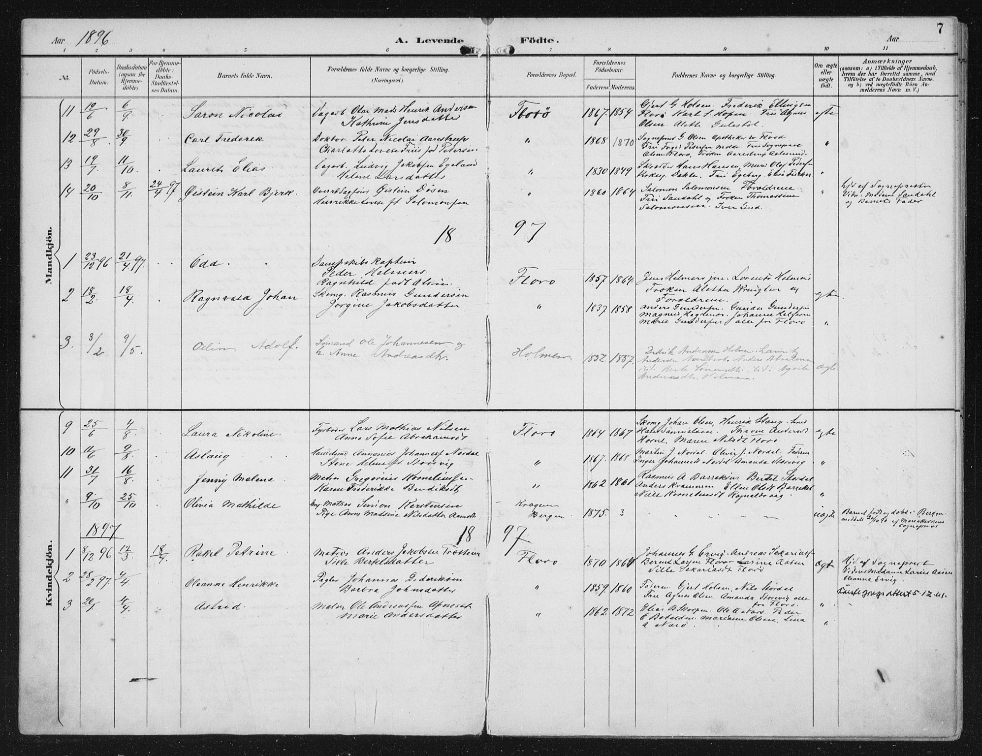 Kinn sokneprestembete, AV/SAB-A-80801/H/Haa/Haac/L0002: Parish register (official) no. C 2, 1895-1916, p. 7