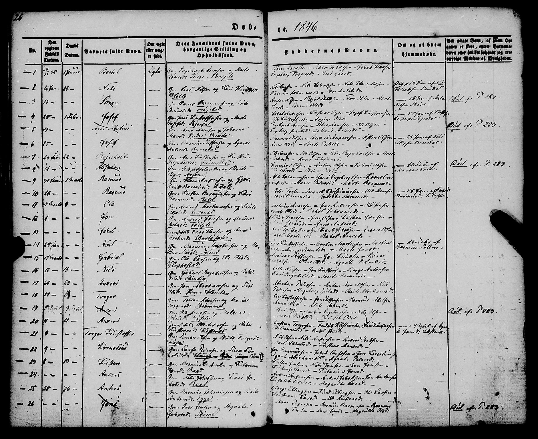 Gloppen sokneprestembete, AV/SAB-A-80101/H/Haa/Haaa/L0008: Parish register (official) no. A 8, 1837-1855, p. 26