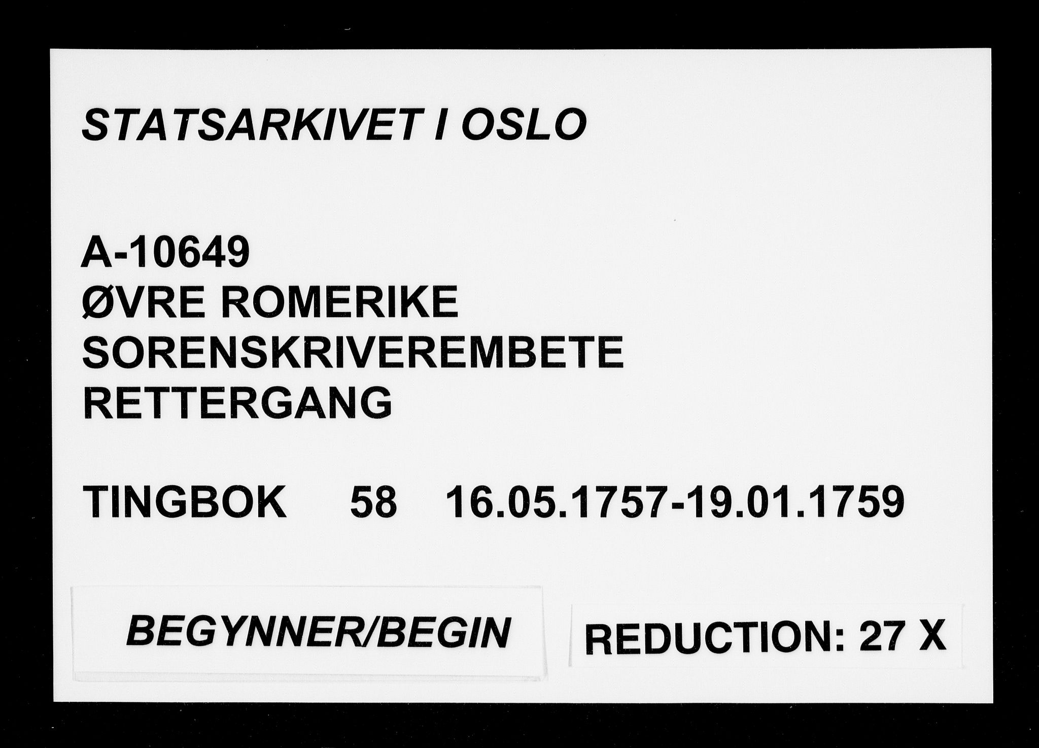 Øvre Romerike sorenskriveri, AV/SAO-A-10649/F/Fb/L0058: Tingbok 58, 1757-1759