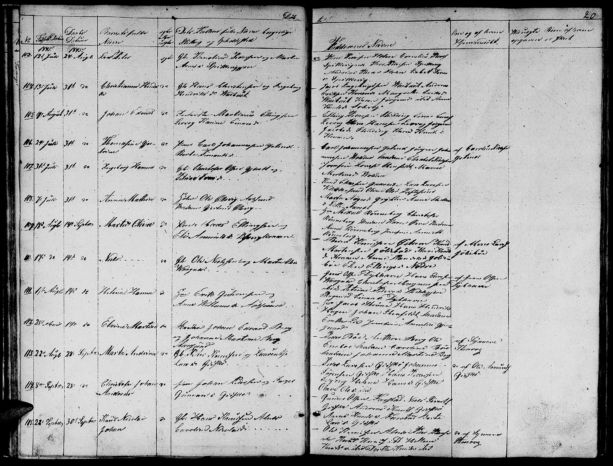 Ministerialprotokoller, klokkerbøker og fødselsregistre - Møre og Romsdal, AV/SAT-A-1454/528/L0426: Parish register (copy) no. 528C07, 1844-1854, p. 20