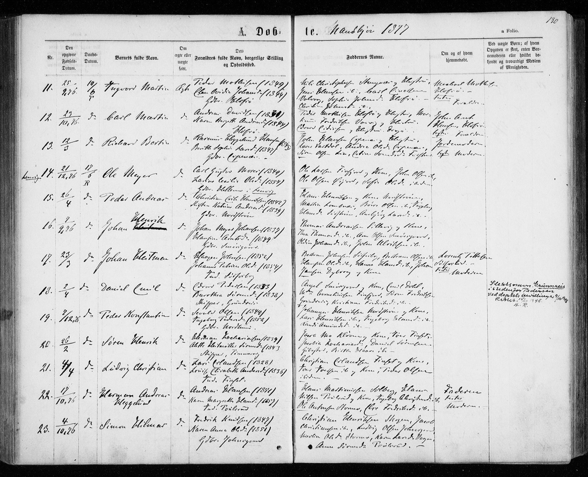 Tranøy sokneprestkontor, SATØ/S-1313/I/Ia/Iaa/L0008kirke: Parish register (official) no. 8, 1867-1877, p. 130