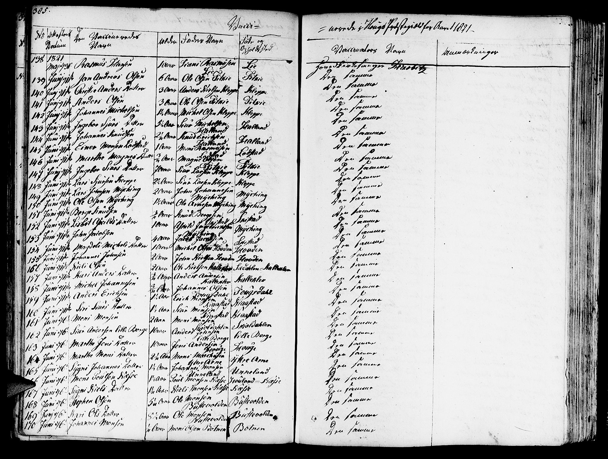 Haus sokneprestembete, AV/SAB-A-75601/H/Haa: Parish register (official) no. A 13, 1821-1827, p. 385