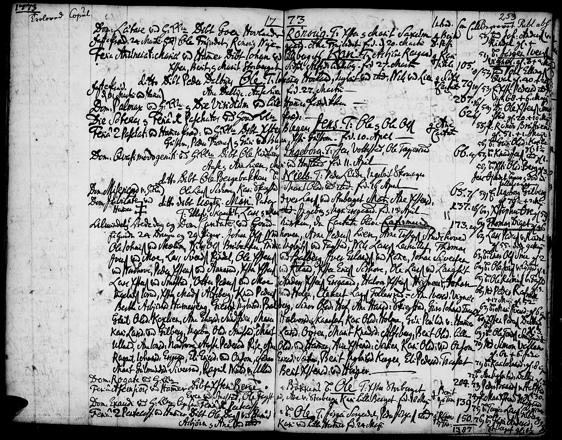 Fåberg prestekontor, SAH/PREST-086/H/Ha/Haa/L0001: Parish register (official) no. 1, 1727-1775, p. 253