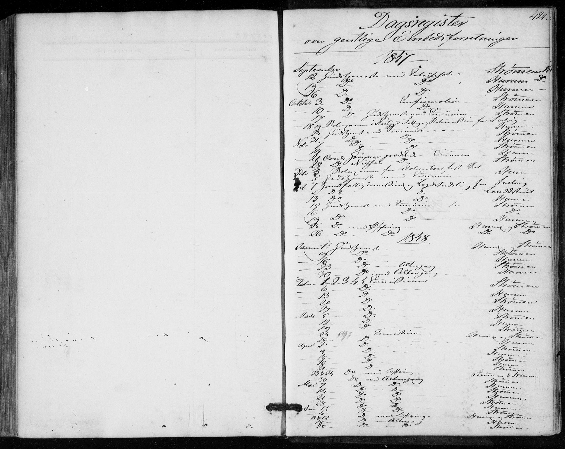 Hurum kirkebøker, SAKO/A-229/F/Fa/L0011: Parish register (official) no. 11, 1847-1860, p. 427