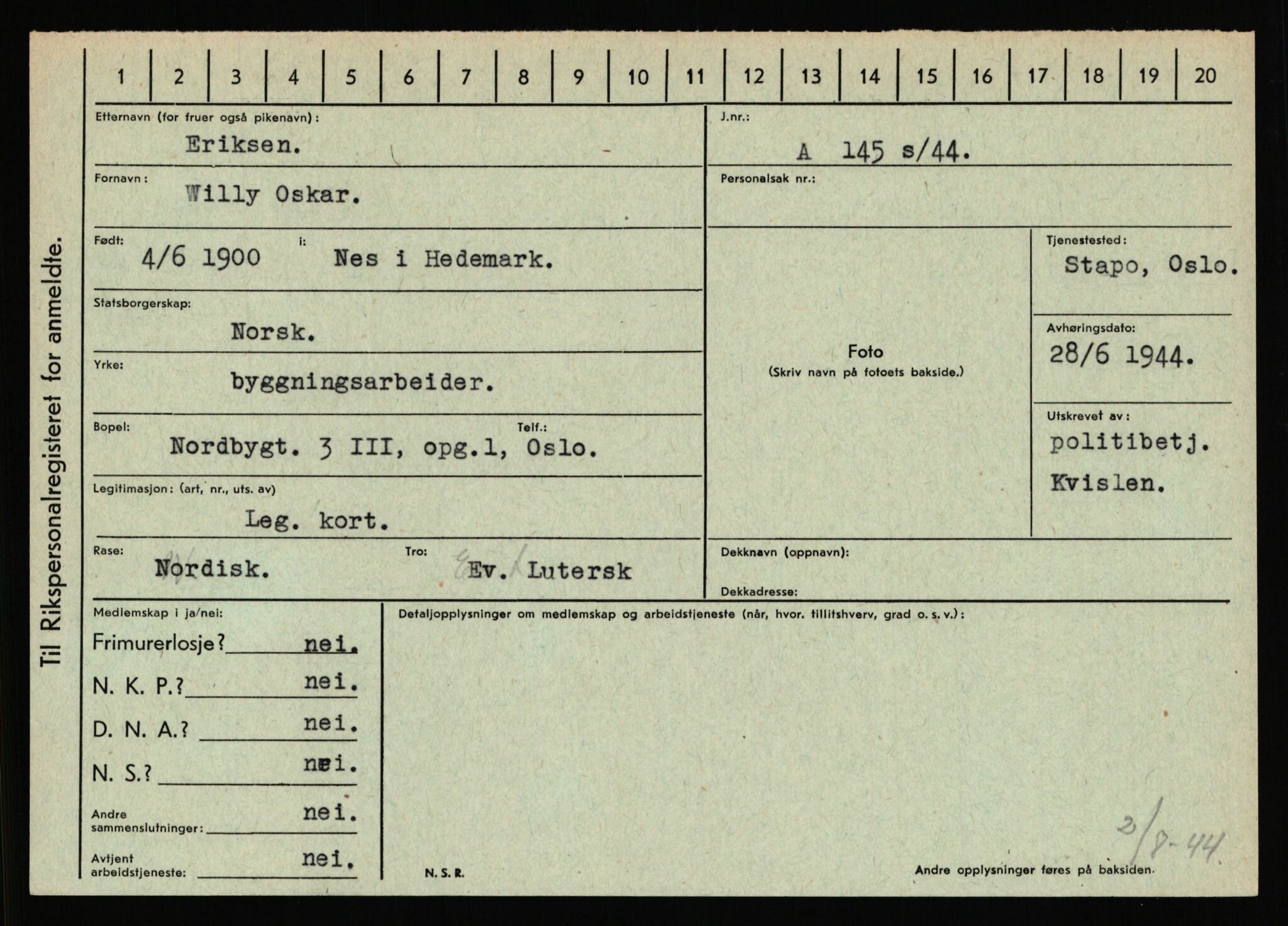 Statspolitiet - Hovedkontoret / Osloavdelingen, AV/RA-S-1329/C/Ca/L0004: Eid - funn av gjenstander	, 1943-1945, p. 2019