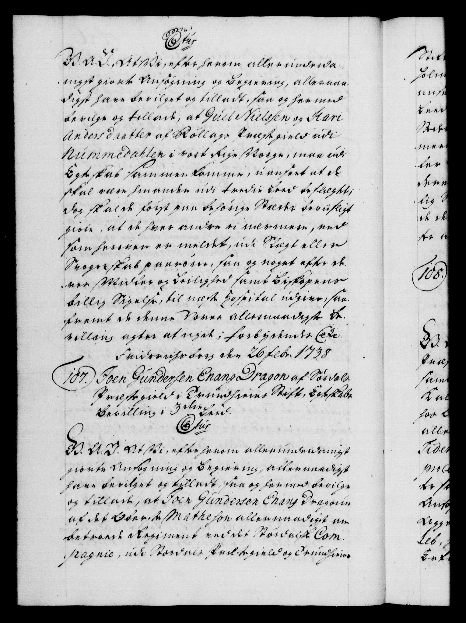 Danske Kanselli 1572-1799, AV/RA-EA-3023/F/Fc/Fca/Fcaa/L0028: Norske registre, 1733-1734, p. 426b