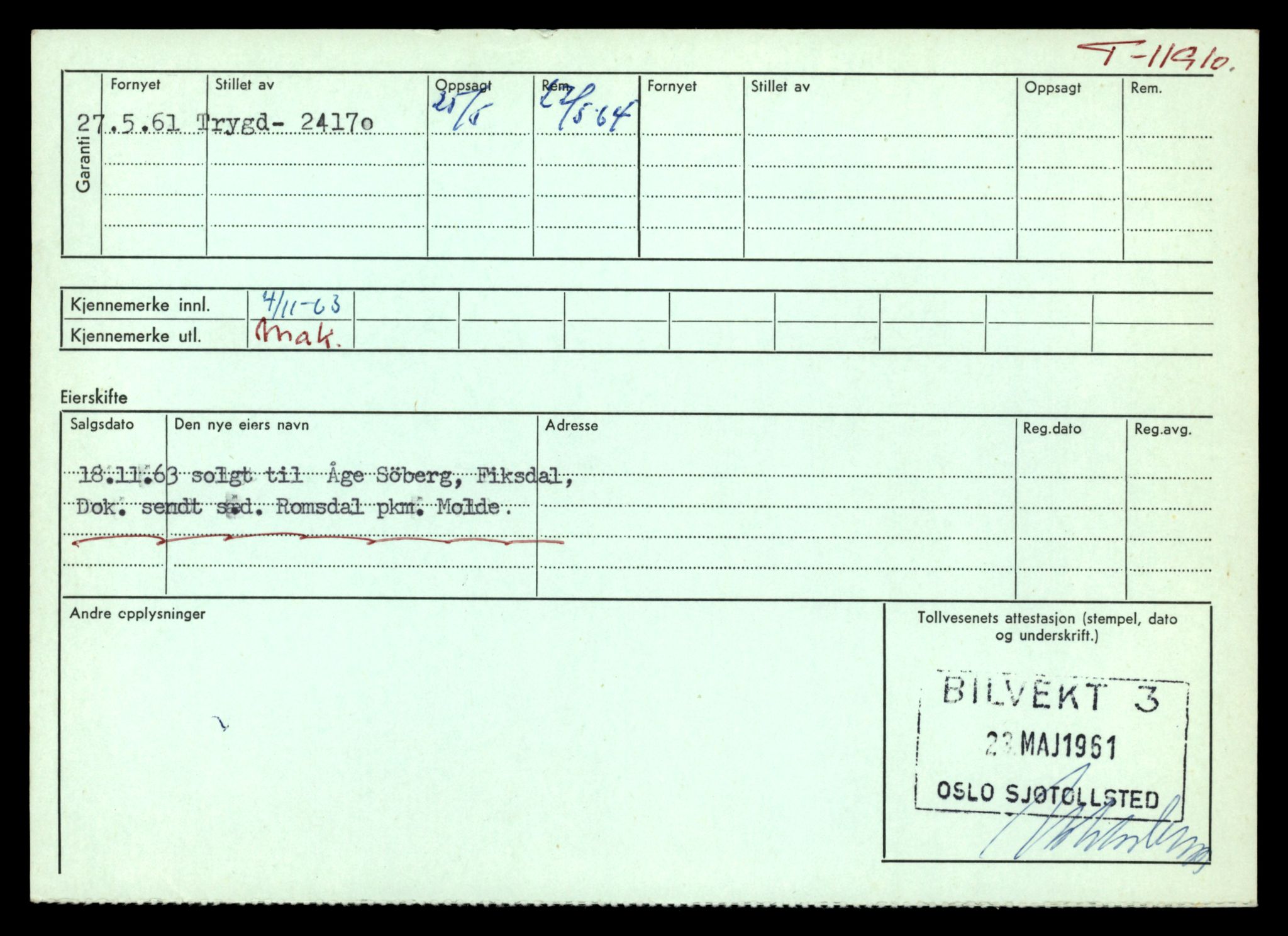 Møre og Romsdal vegkontor - Ålesund trafikkstasjon, AV/SAT-A-4099/F/Fe/L0031: Registreringskort for kjøretøy T 11800 - T 11996, 1927-1998, p. 1946