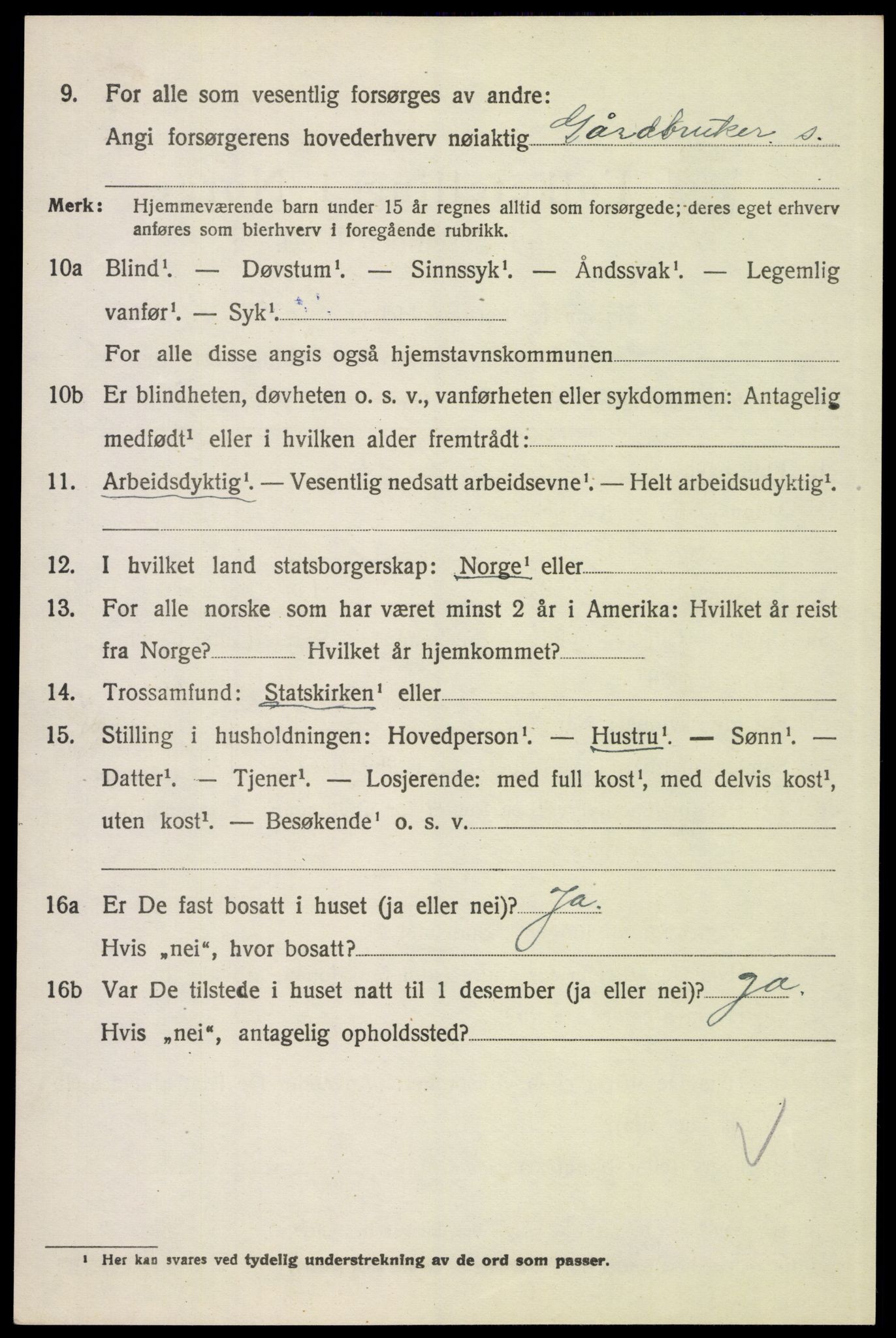 SAH, 1920 census for Alvdal, 1920, p. 1443