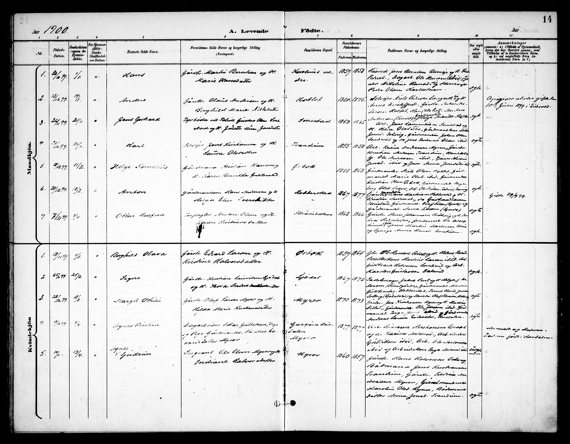 Eidsvoll prestekontor Kirkebøker, AV/SAO-A-10888/F/Fb/L0003: Parish register (official) no. II 3, 1898-1909, p. 14