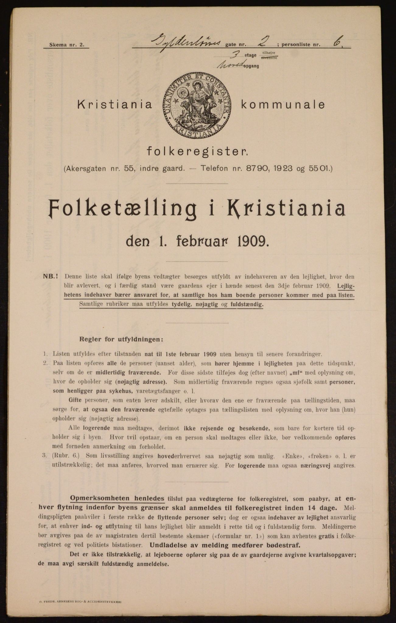 OBA, Municipal Census 1909 for Kristiania, 1909, p. 29574