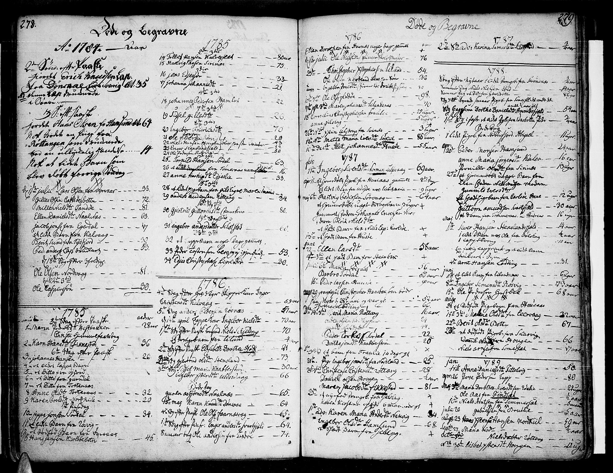 Ministerialprotokoller, klokkerbøker og fødselsregistre - Nordland, SAT/A-1459/859/L0841: Parish register (official) no. 859A01, 1766-1821, p. 278-279