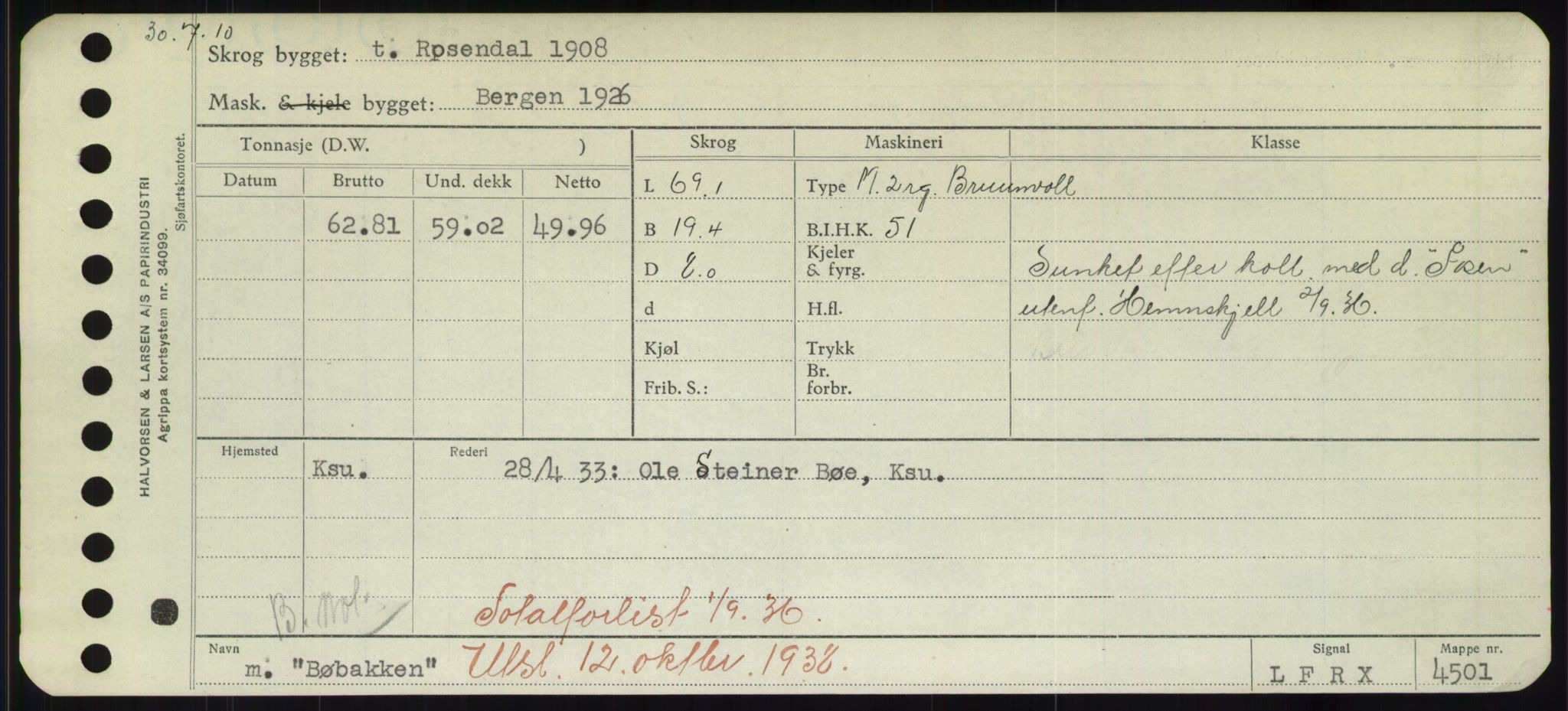 Sjøfartsdirektoratet med forløpere, Skipsmålingen, RA/S-1627/H/Hd/L0006: Fartøy, Byg-Båt, p. 799