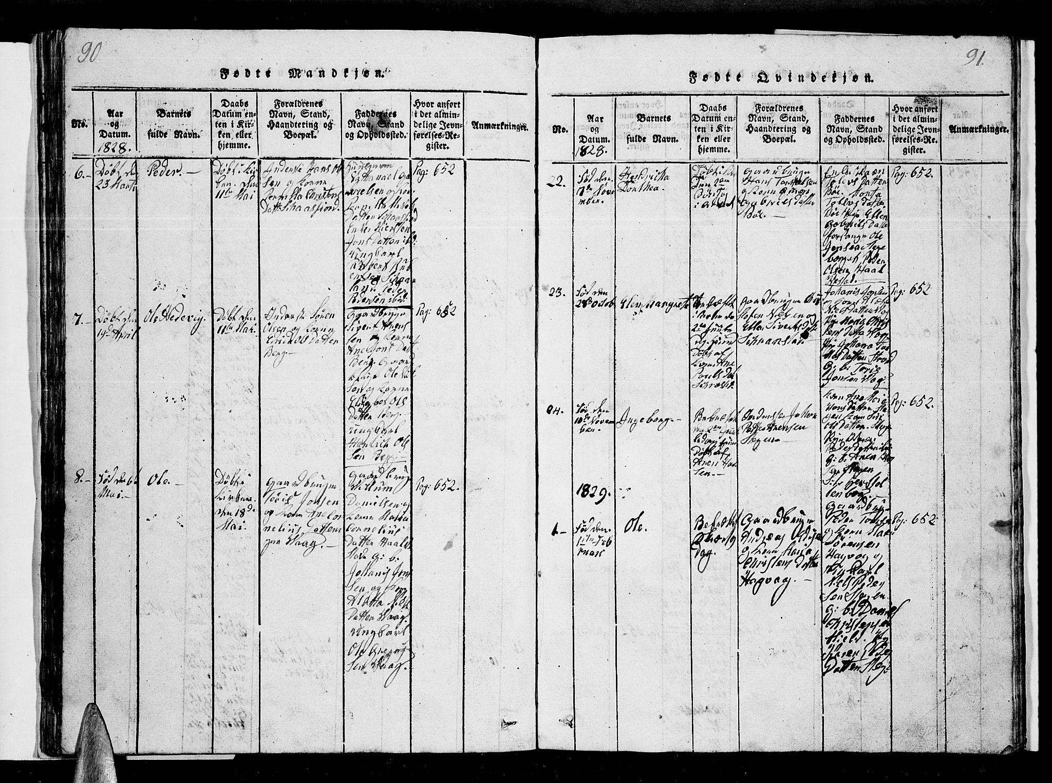 Ministerialprotokoller, klokkerbøker og fødselsregistre - Nordland, AV/SAT-A-1459/855/L0812: Parish register (copy) no. 855C01, 1821-1838, p. 90-91