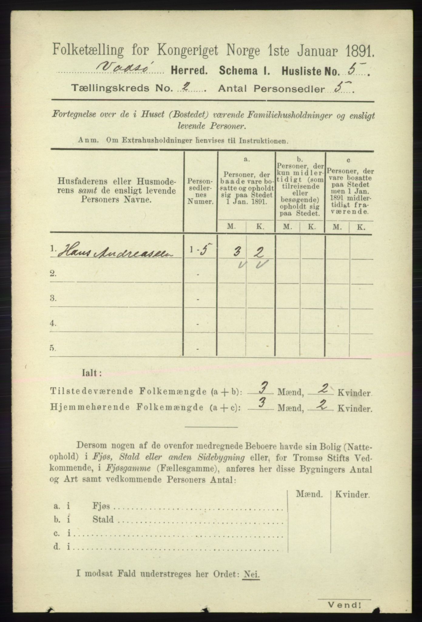 RA, 1891 census for 2029 Vadsø, 1891, p. 408