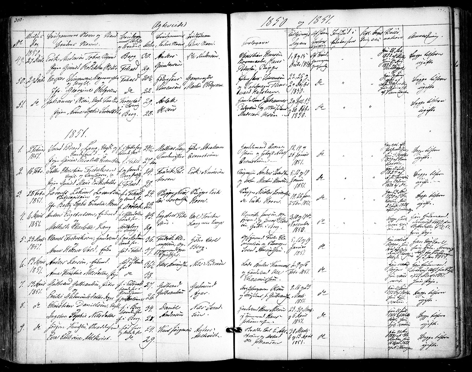 Halden prestekontor Kirkebøker, SAO/A-10909/F/Fa/L0006: Parish register (official) no. I 6, 1845-1856, p. 300