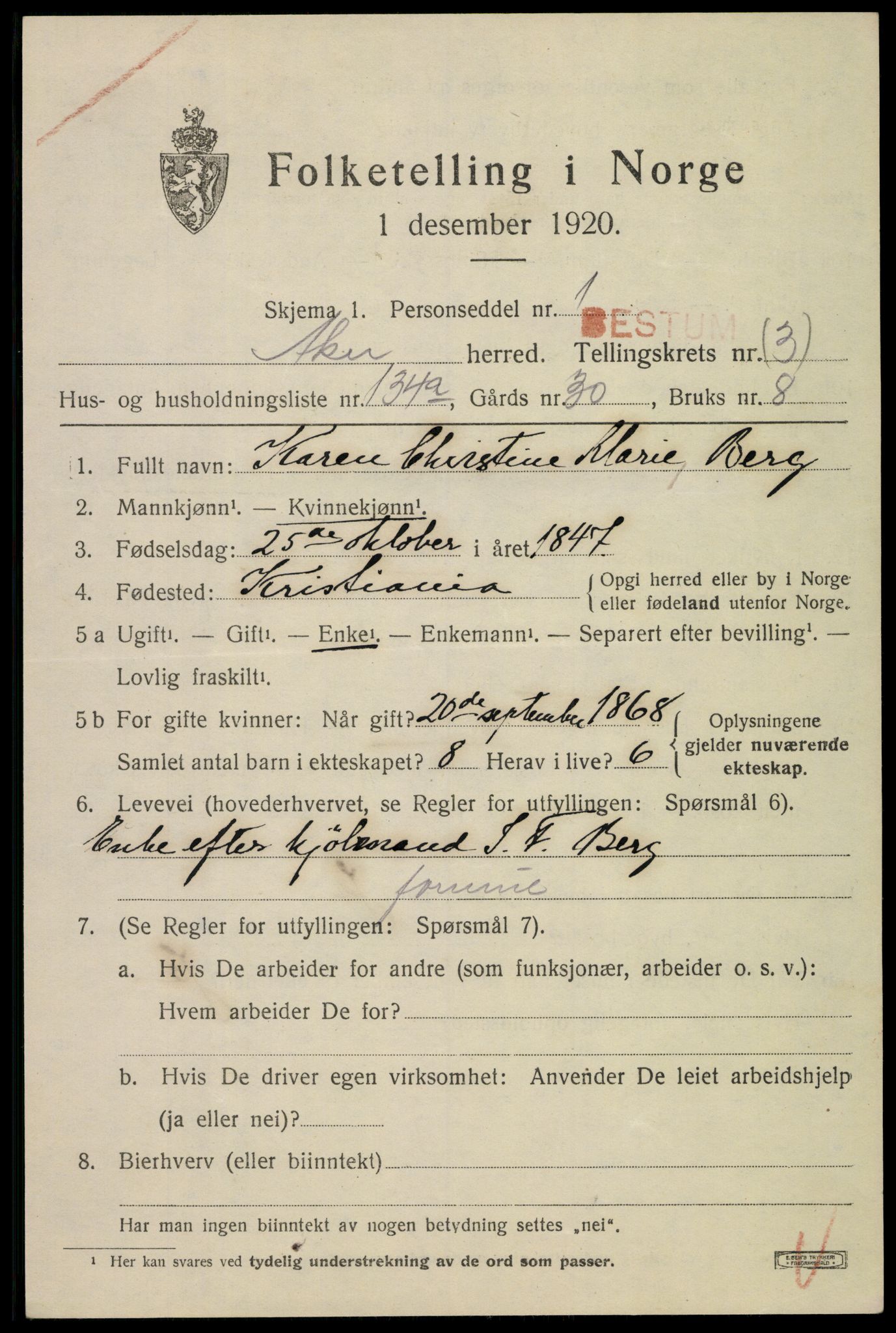 SAO, 1920 census for Aker, 1920, p. 26634
