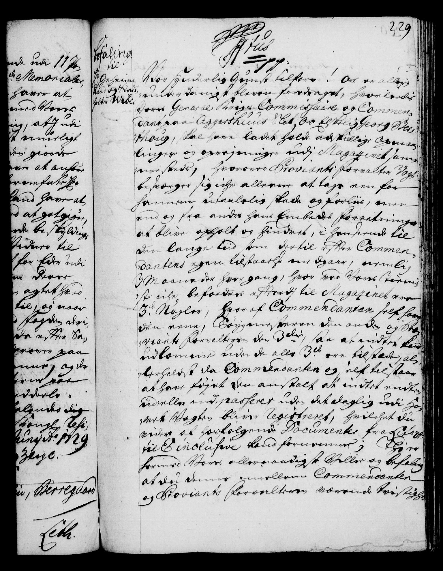 Rentekammeret, Kammerkanselliet, RA/EA-3111/G/Gg/Gga/L0003: Norsk ekspedisjonsprotokoll med register (merket RK 53.3), 1727-1734, p. 229