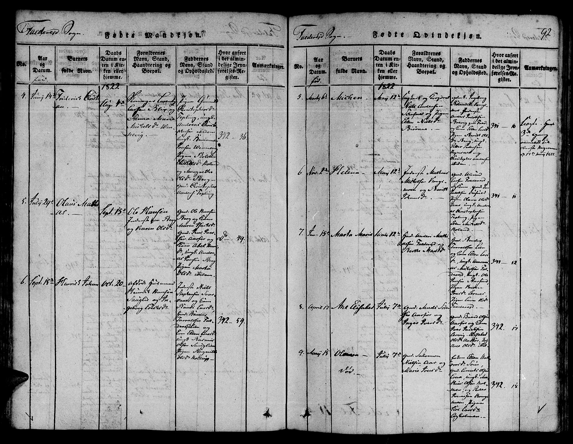 Ministerialprotokoller, klokkerbøker og fødselsregistre - Nord-Trøndelag, SAT/A-1458/780/L0636: Parish register (official) no. 780A03 /3, 1815-1829, p. 92