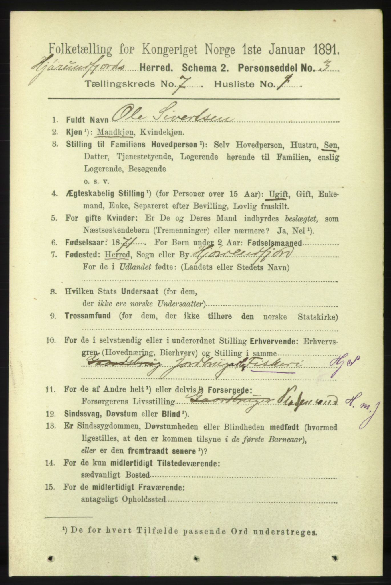 RA, 1891 census for 1522 Hjørundfjord, 1891, p. 1512