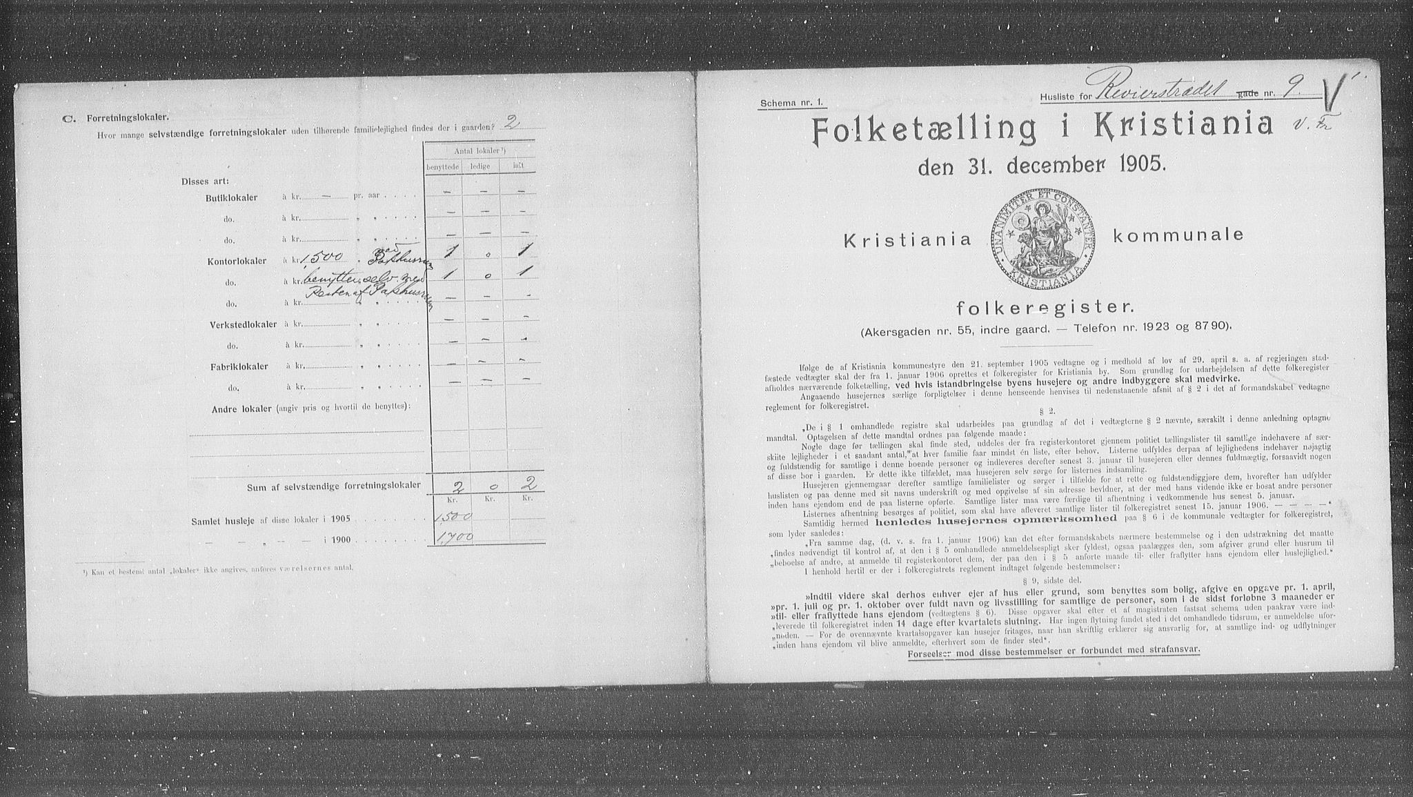 OBA, Municipal Census 1905 for Kristiania, 1905, p. 43489