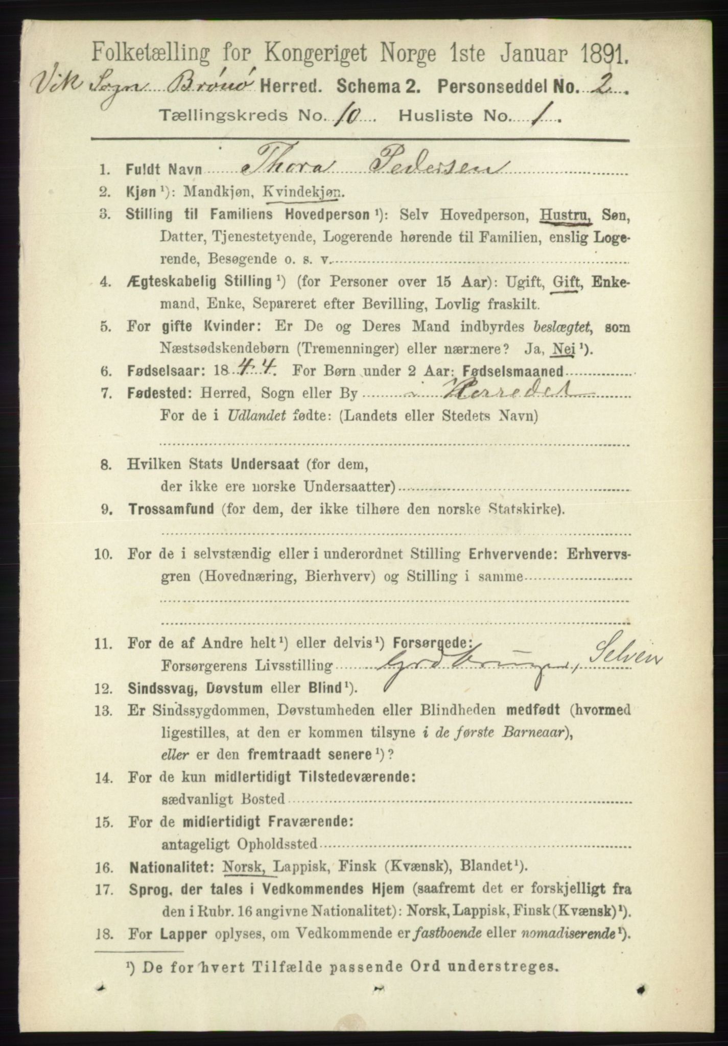 RA, 1891 census for 1814 Brønnøy, 1891, p. 5724