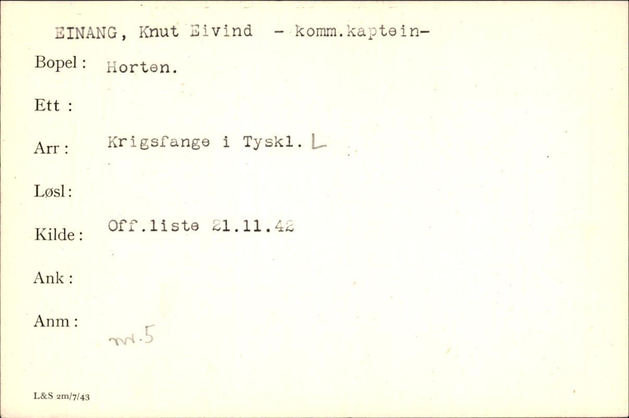 Forsvaret, Forsvarets krigshistoriske avdeling, AV/RA-RAFA-2017/Y/Yf/L0200: II-C-11-2102  -  Norske krigsfanger i Tyskland, 1940-1945, p. 209