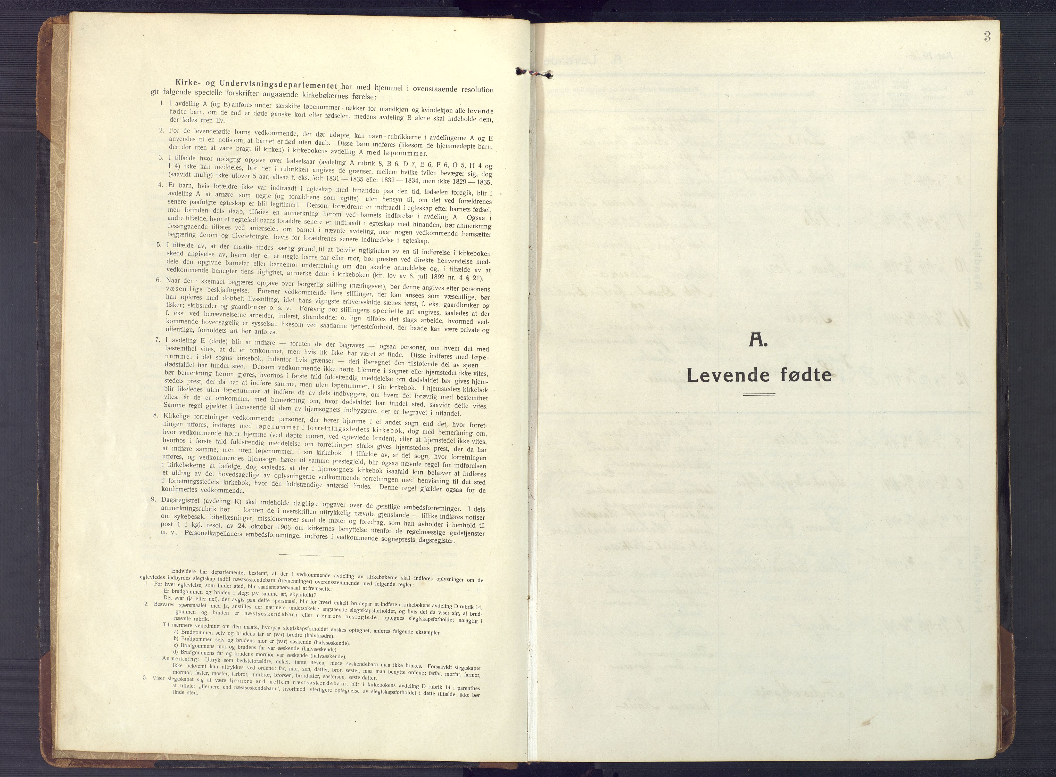 Austre Moland sokneprestkontor, SAK/1111-0001/F/Fb/Fbb/L0004: Parish register (copy) no. B 4, 1914-1929, p. 3