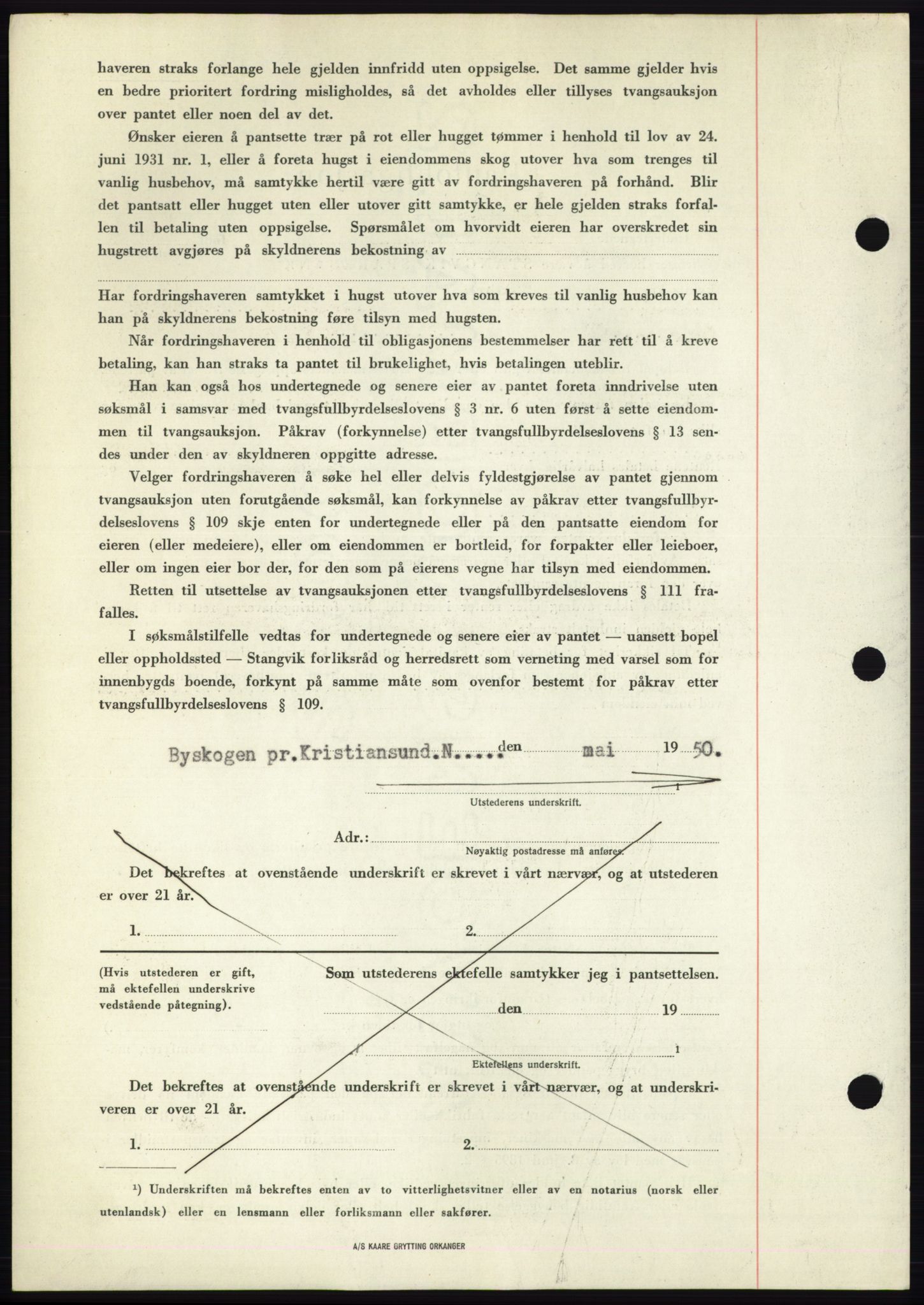 Nordmøre sorenskriveri, AV/SAT-A-4132/1/2/2Ca: Mortgage book no. B106, 1950-1950, Diary no: : 3701/1950