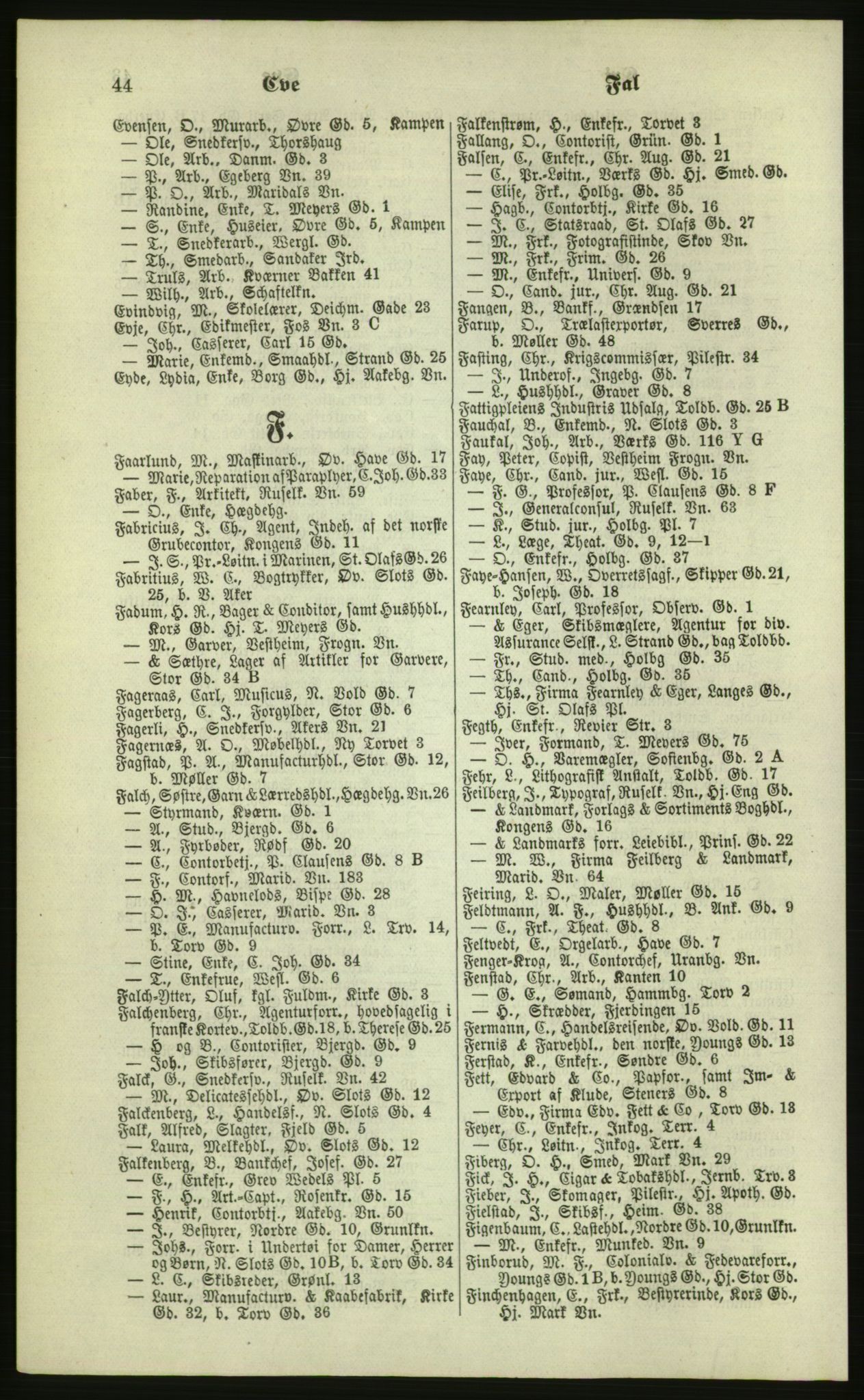 Kristiania/Oslo adressebok, PUBL/-, 1879, p. 44