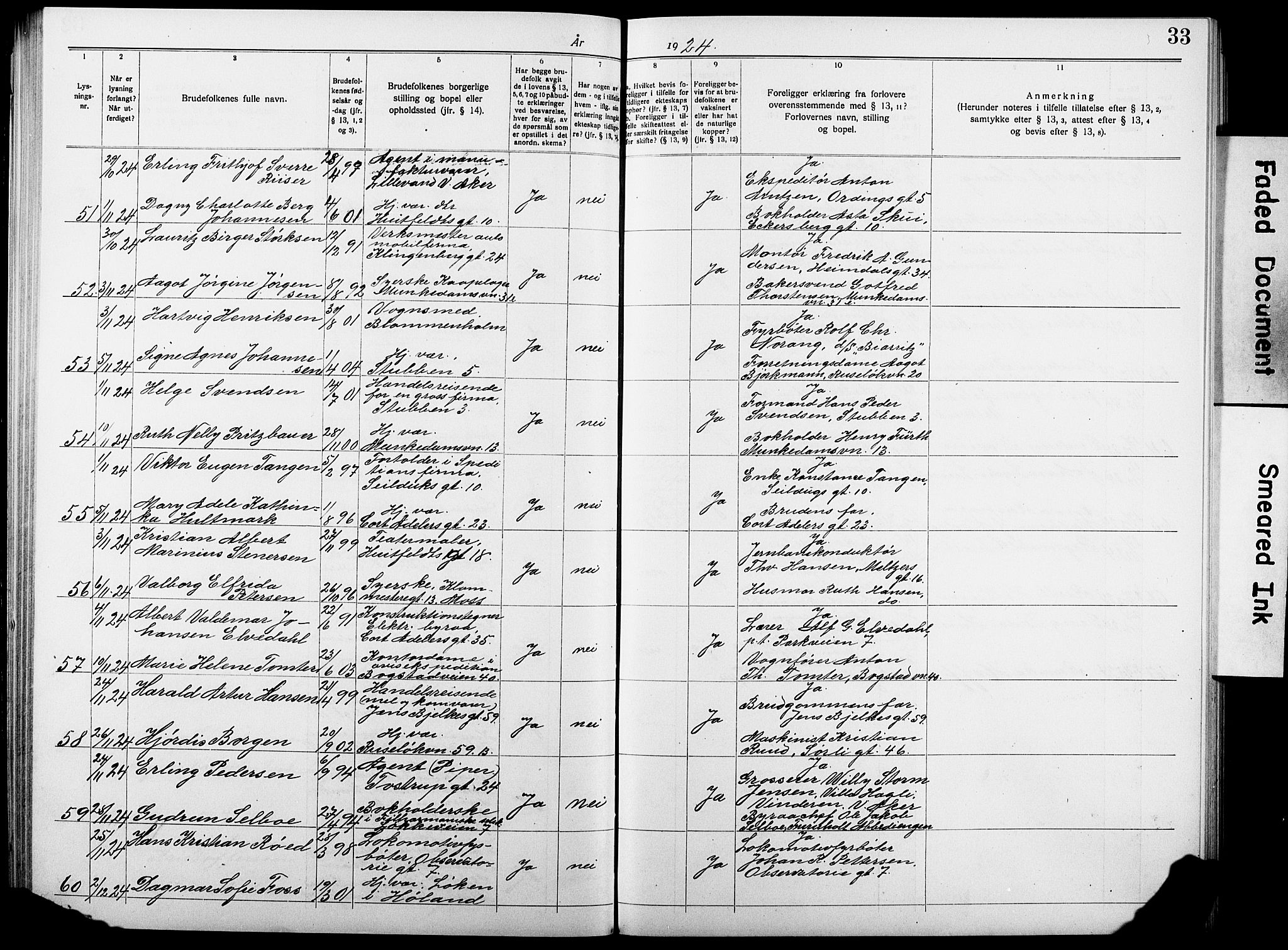 Johannes prestekontor Kirkebøker, SAO/A-10852/H/Ha/L0006: Banns register no. 6, 1920-1930, p. 33