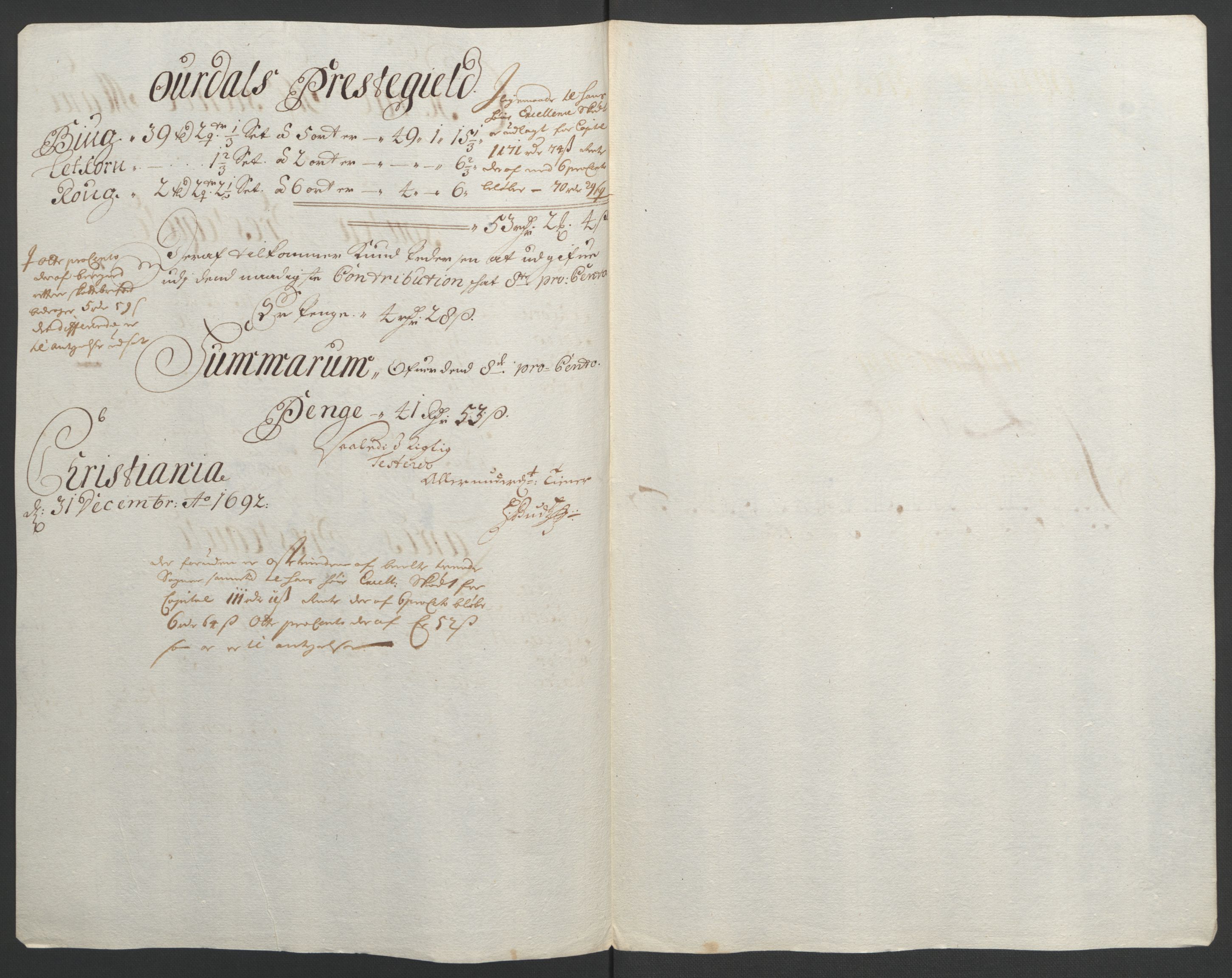 Rentekammeret inntil 1814, Reviderte regnskaper, Fogderegnskap, RA/EA-4092/R18/L1291: Fogderegnskap Hadeland, Toten og Valdres, 1692, p. 19