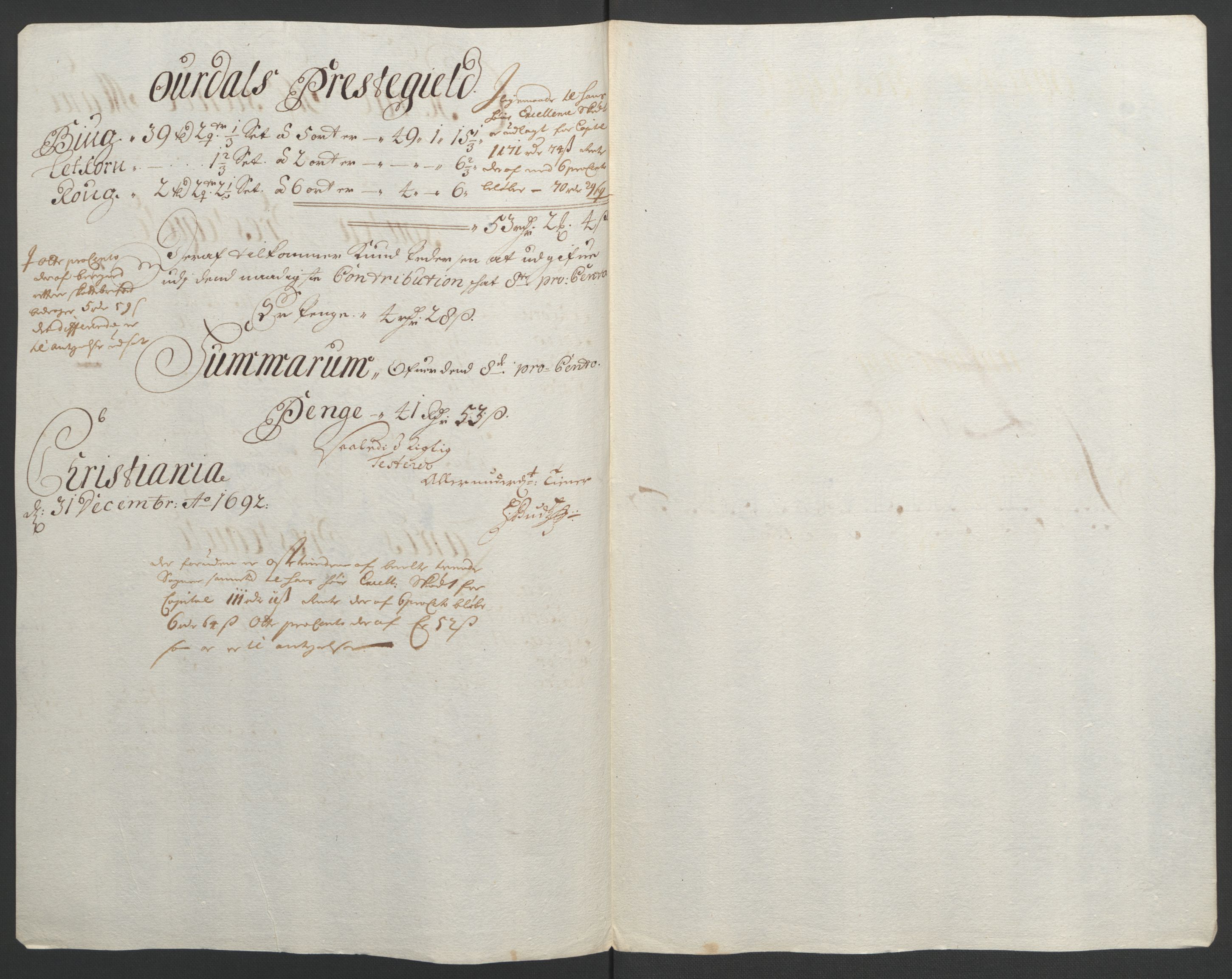 Rentekammeret inntil 1814, Reviderte regnskaper, Fogderegnskap, AV/RA-EA-4092/R18/L1291: Fogderegnskap Hadeland, Toten og Valdres, 1692, p. 19