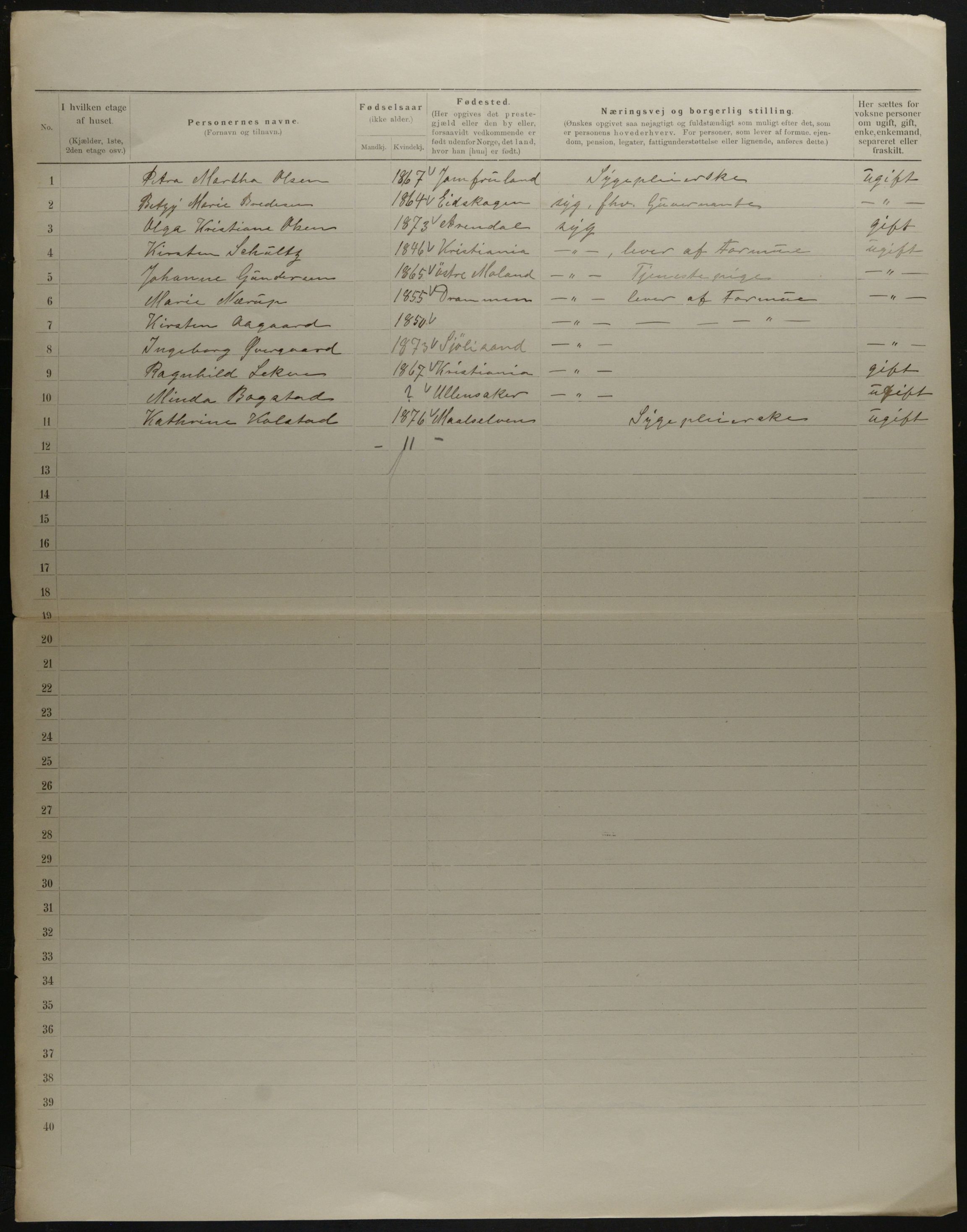 OBA, Municipal Census 1901 for Kristiania, 1901, p. 18395