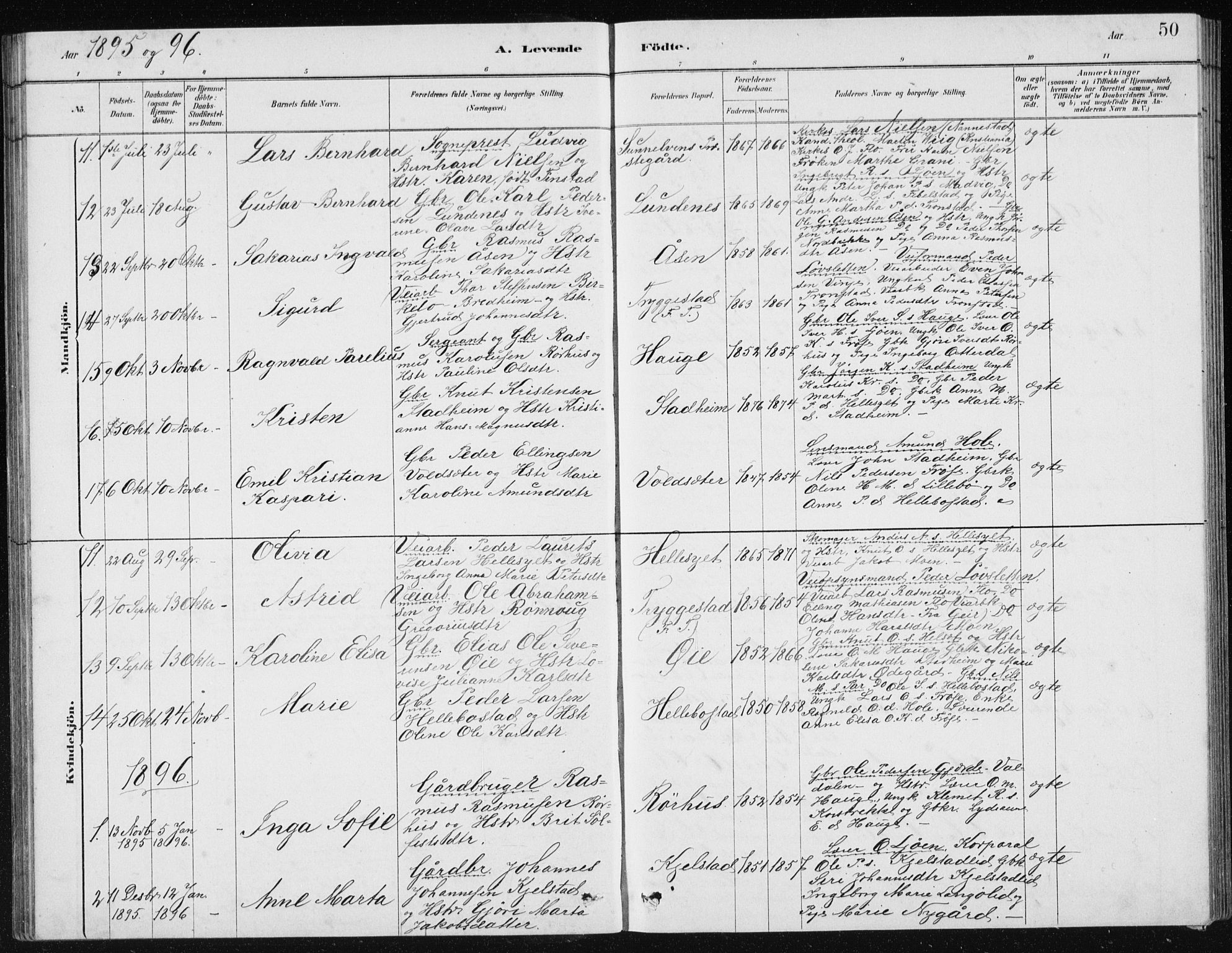 Ministerialprotokoller, klokkerbøker og fødselsregistre - Møre og Romsdal, SAT/A-1454/517/L0230: Parish register (copy) no. 517C03, 1879-1912, p. 50