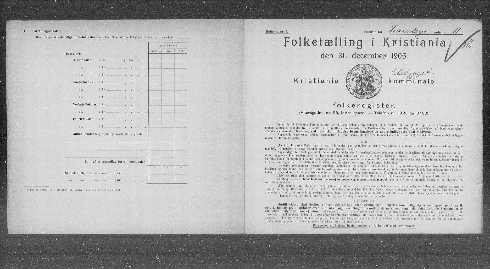 OBA, Municipal Census 1905 for Kristiania, 1905, p. 12438