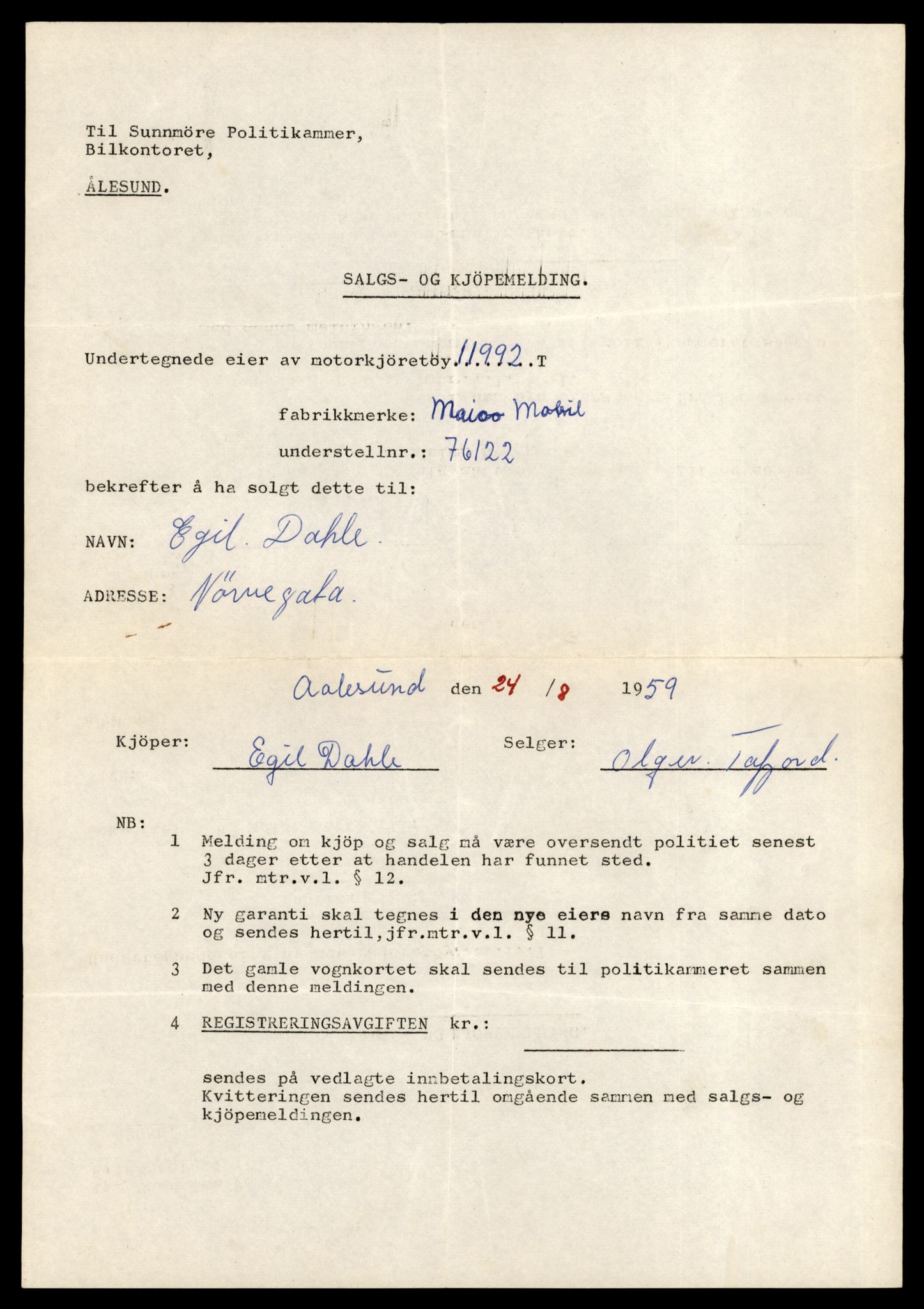 Møre og Romsdal vegkontor - Ålesund trafikkstasjon, AV/SAT-A-4099/F/Fe/L0031: Registreringskort for kjøretøy T 11800 - T 11996, 1927-1998, p. 3298