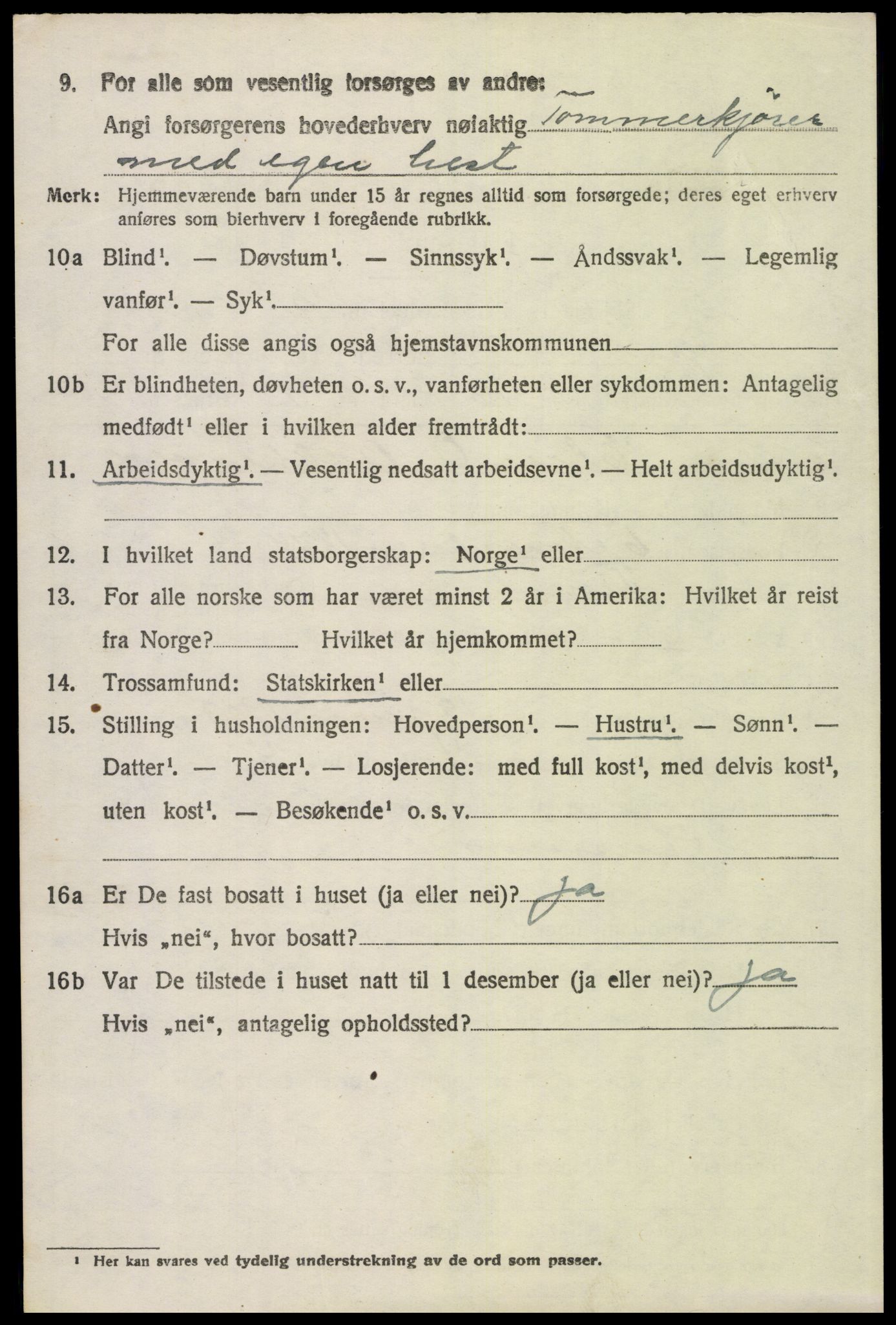 SAH, 1920 census for Trysil, 1920, p. 5390
