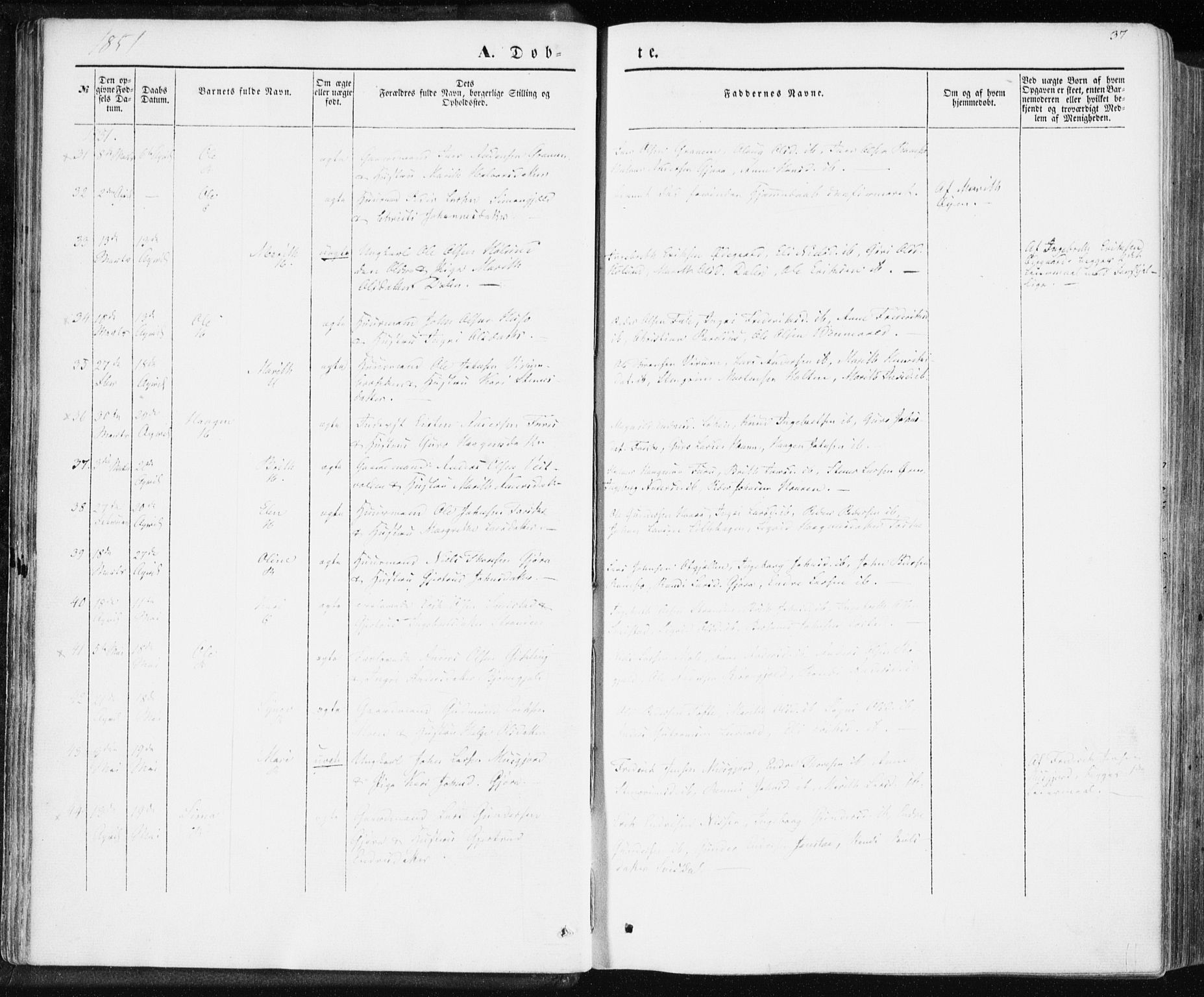 Ministerialprotokoller, klokkerbøker og fødselsregistre - Møre og Romsdal, AV/SAT-A-1454/590/L1013: Parish register (official) no. 590A05, 1847-1877, p. 37